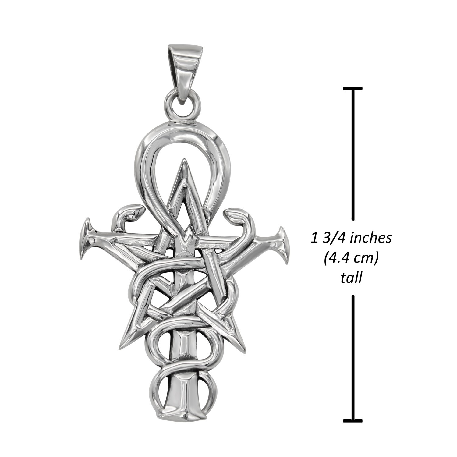 服/ファッション MM  Celtic Knot Pentacle Ankh Moon Sterling Silver Celtic Knot Crescent Moon pentagram for men women
