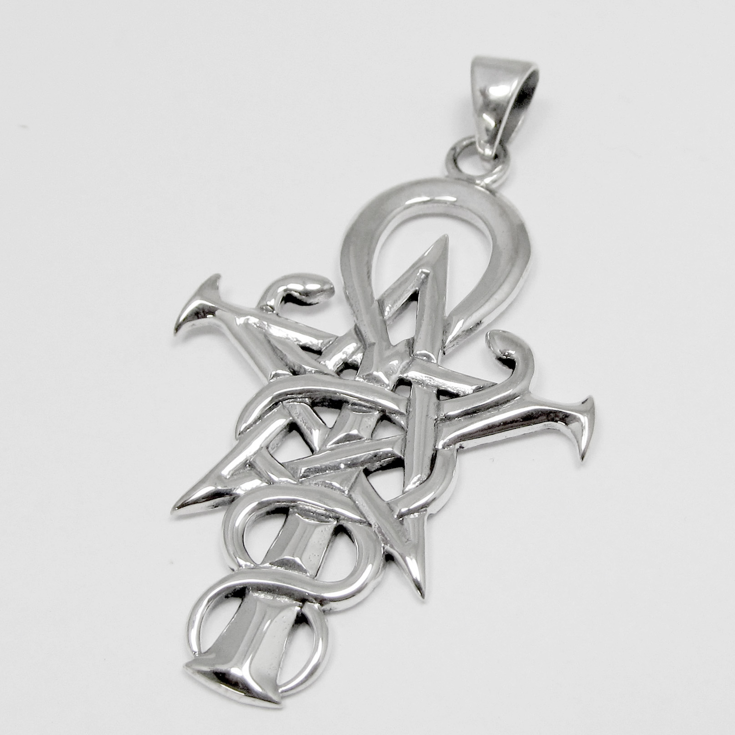 【PondPhuwin】MYSTIC LOCKET Sterling Silver Symbol of Witch Pentagram Ankh Caduceus