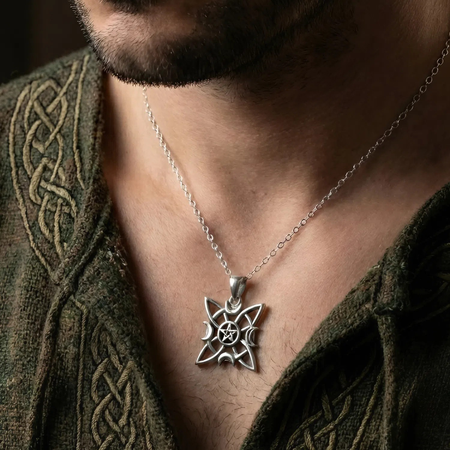 Double Protection Witches Knot Pentagram Amulet Jewelry