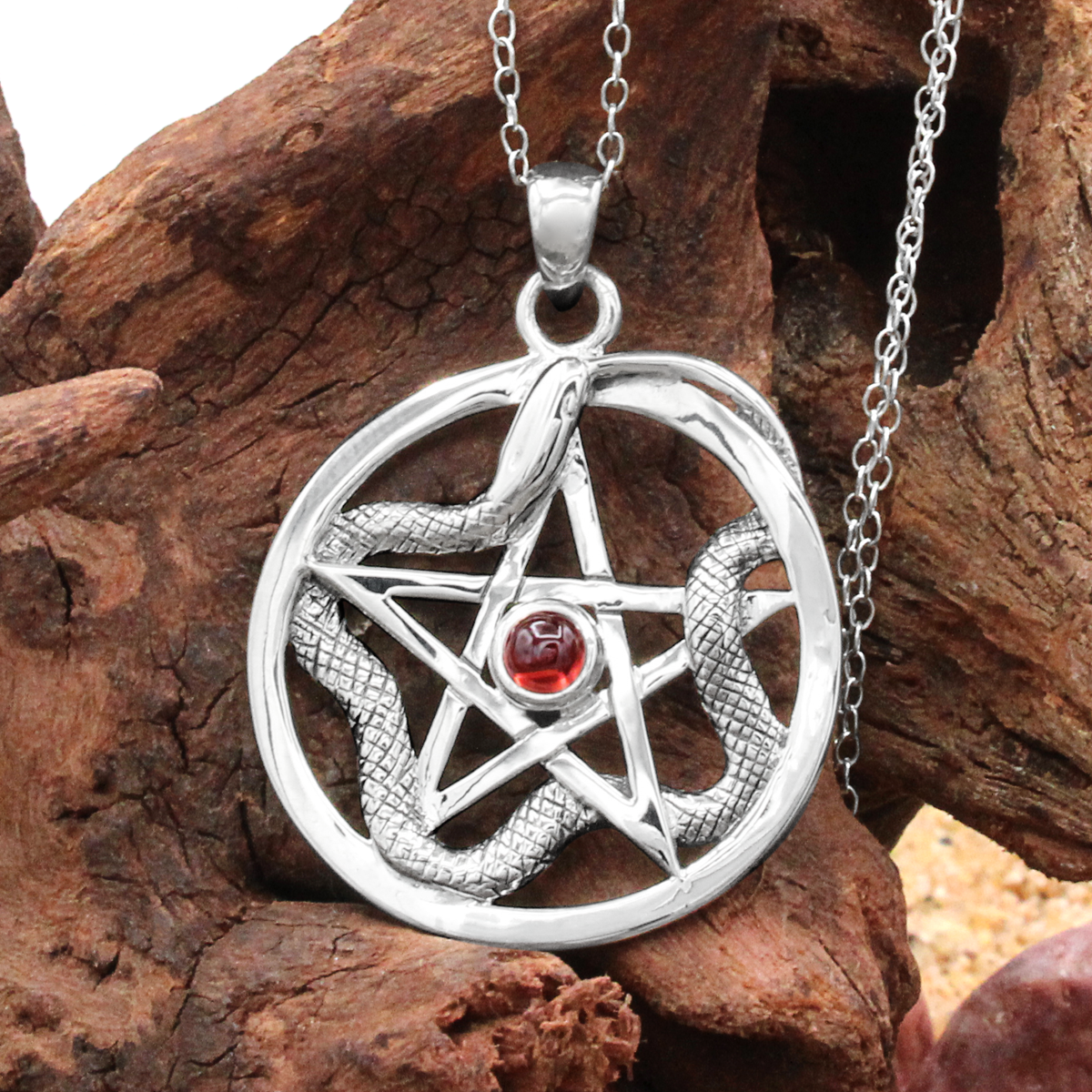 Ouroboros Snake Pentacle Necklace