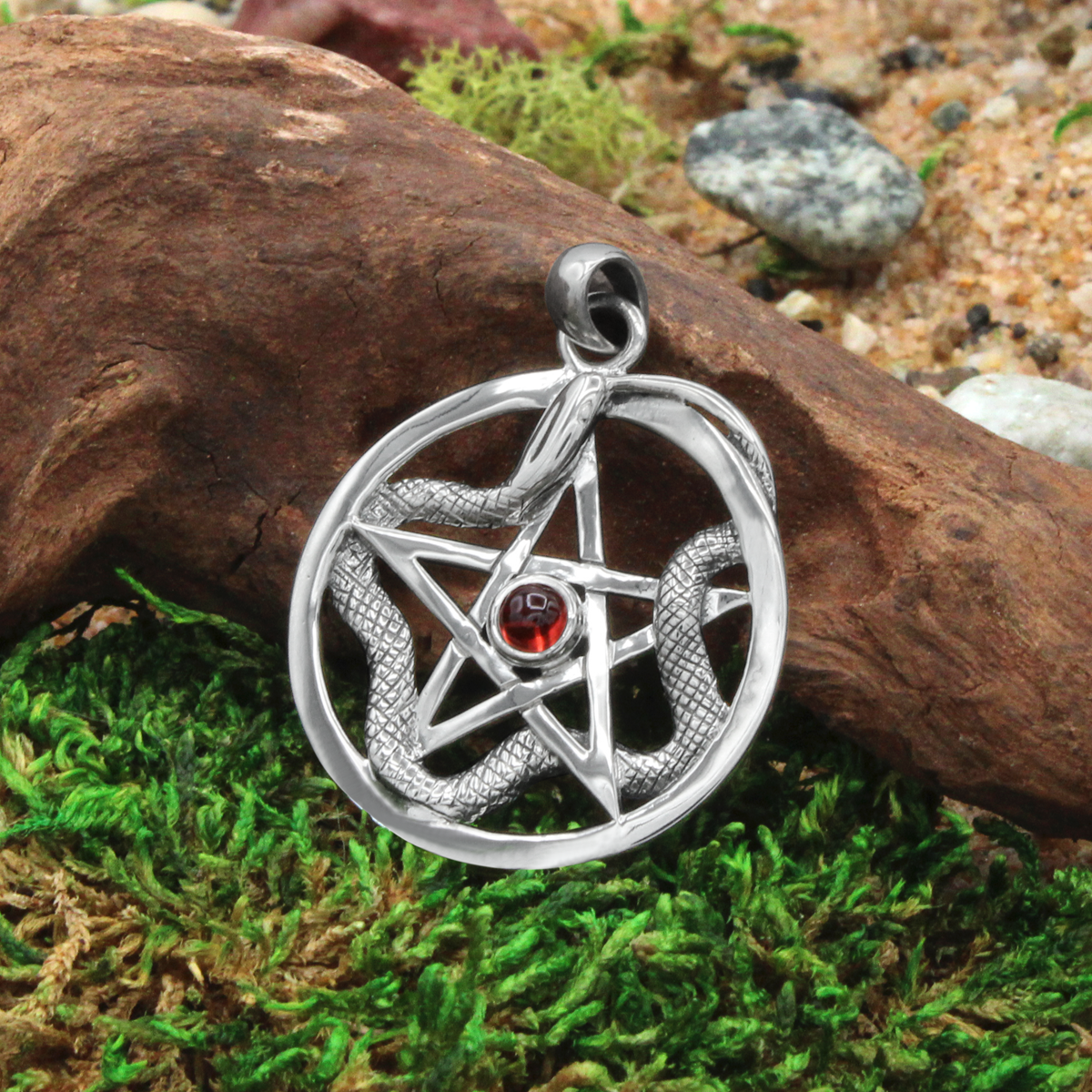 Ouroboros Snake Pentacle Necklace