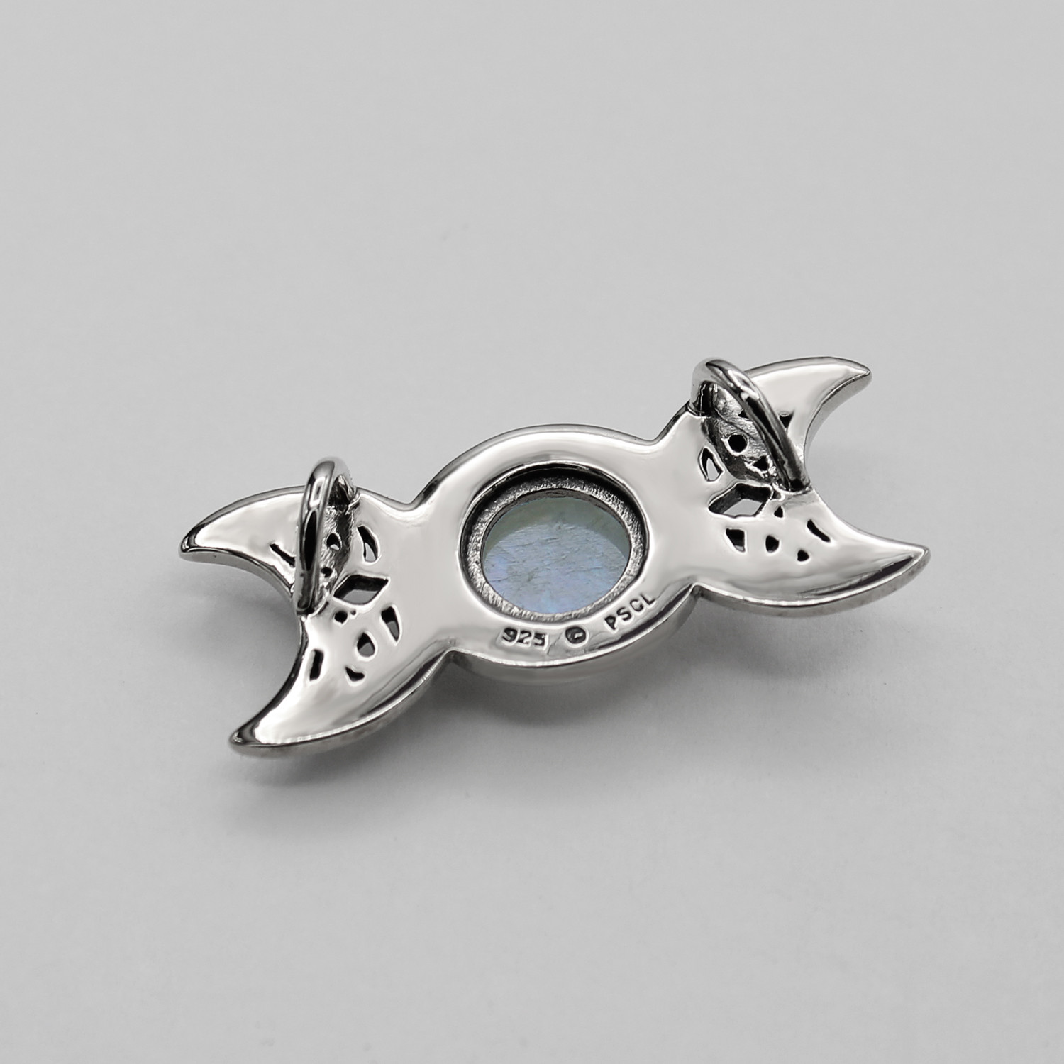 チャーム PS: Moon Goddess Pentacle with Moonstone Pagan & Wiccan Necklace | Triple Goddess | Crescent Moon Phase Jewelry