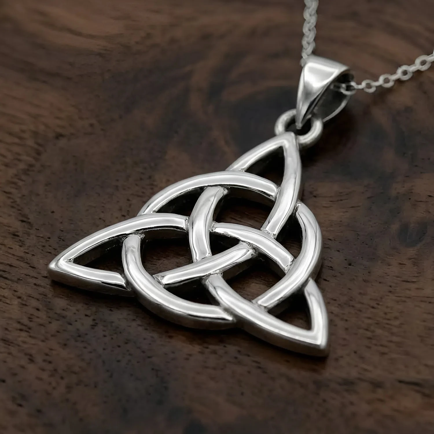 Triquetra Celtic Pagan Knot Necklace | .925 Sterling Silver Witch