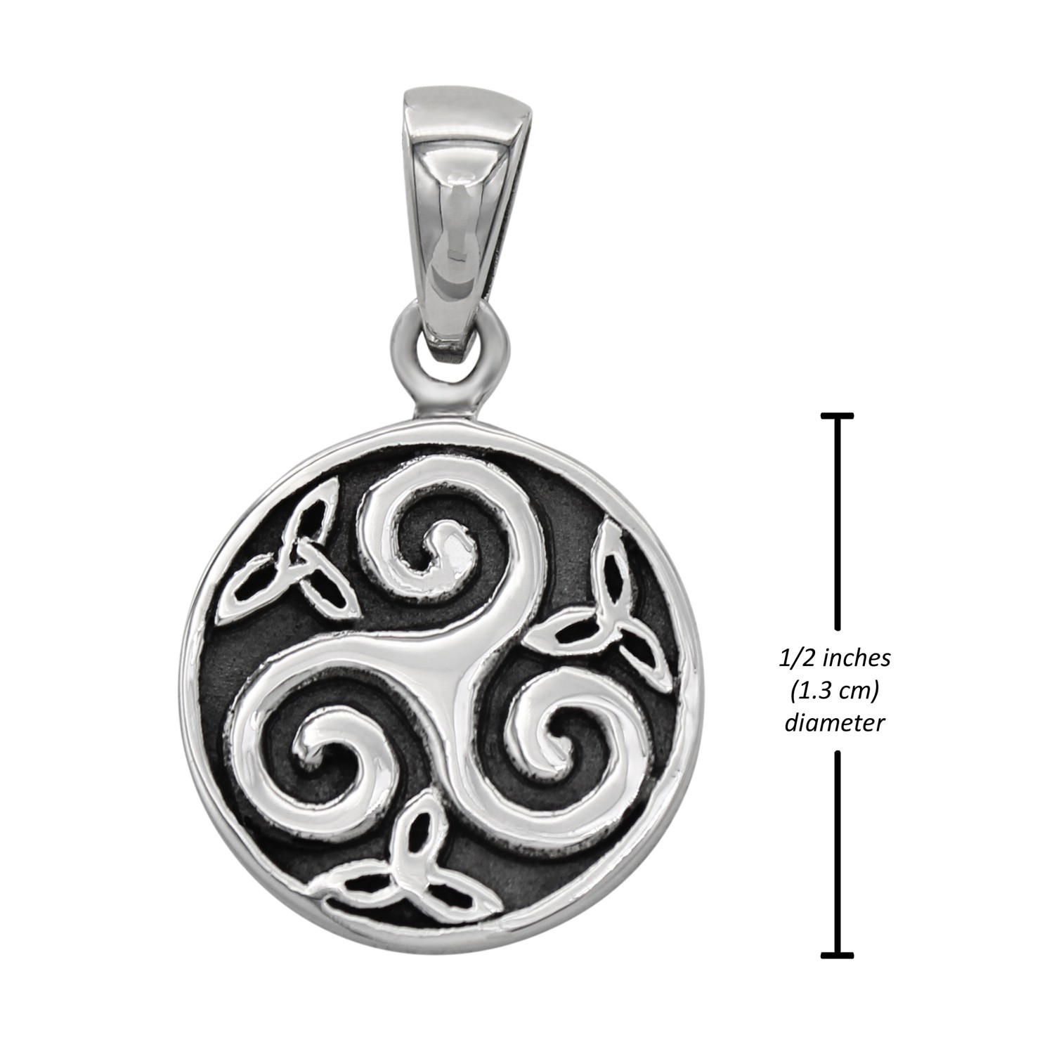 Small Triskele Pendant Measurement 0.5 inch diameter
