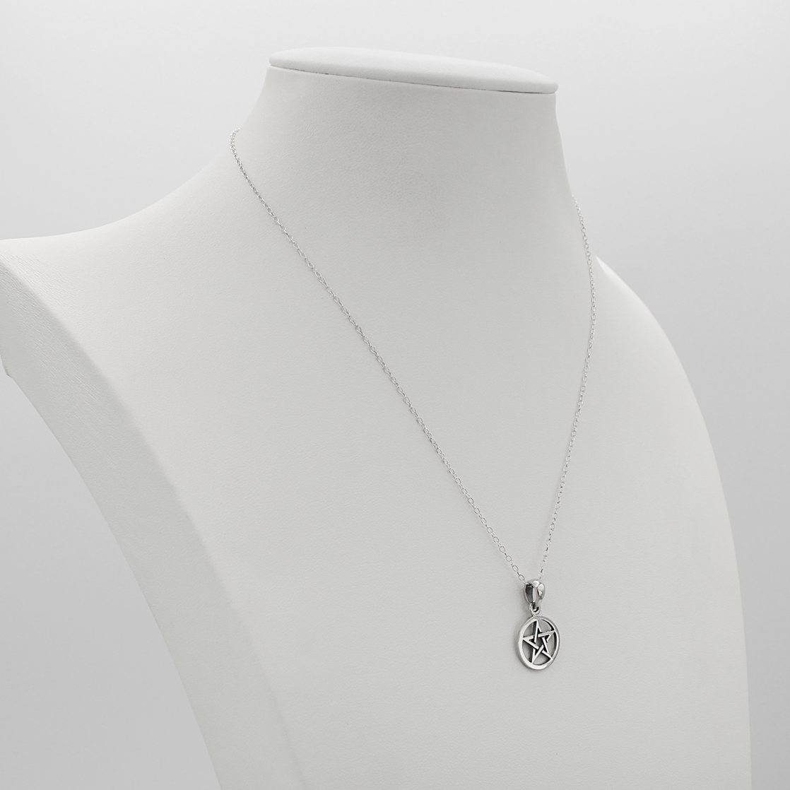 Tiny Pentacle Necklace Pagan Jewelry Sterling Silver Witch Pentagram Pendant Witchy Charm Spiritual Amulet Wiccan Symbol