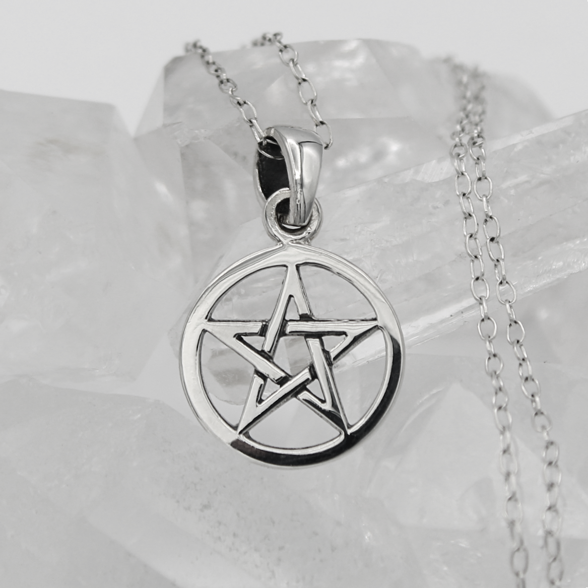 Tiny Pentacle Necklace Pagan Jewelry Sterling Silver Witch Pentagram Pendant Witchy Charm Amulet Wiccan Symbol