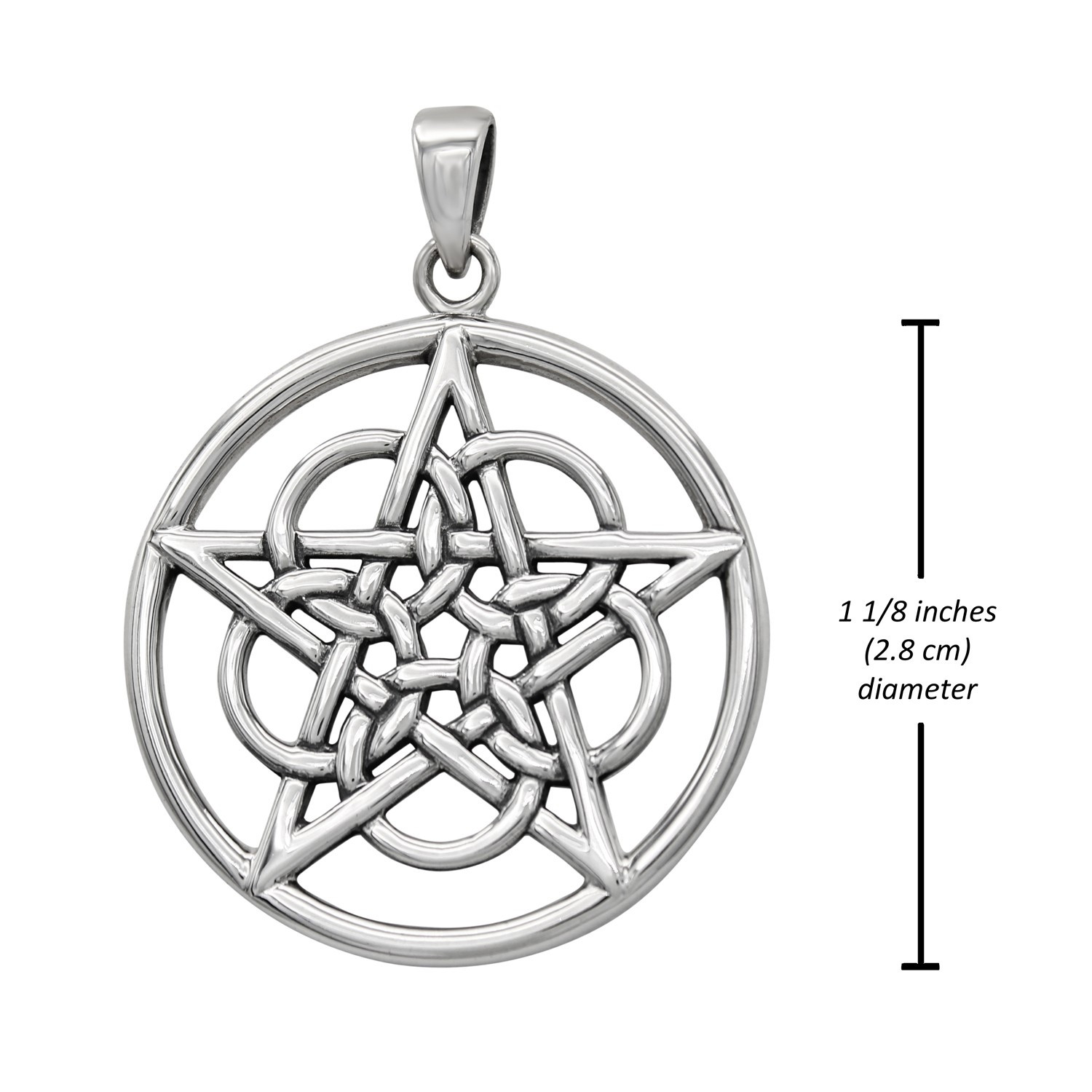 Pentacle Pendant Measurement 1.12 inches 28 mm diameter