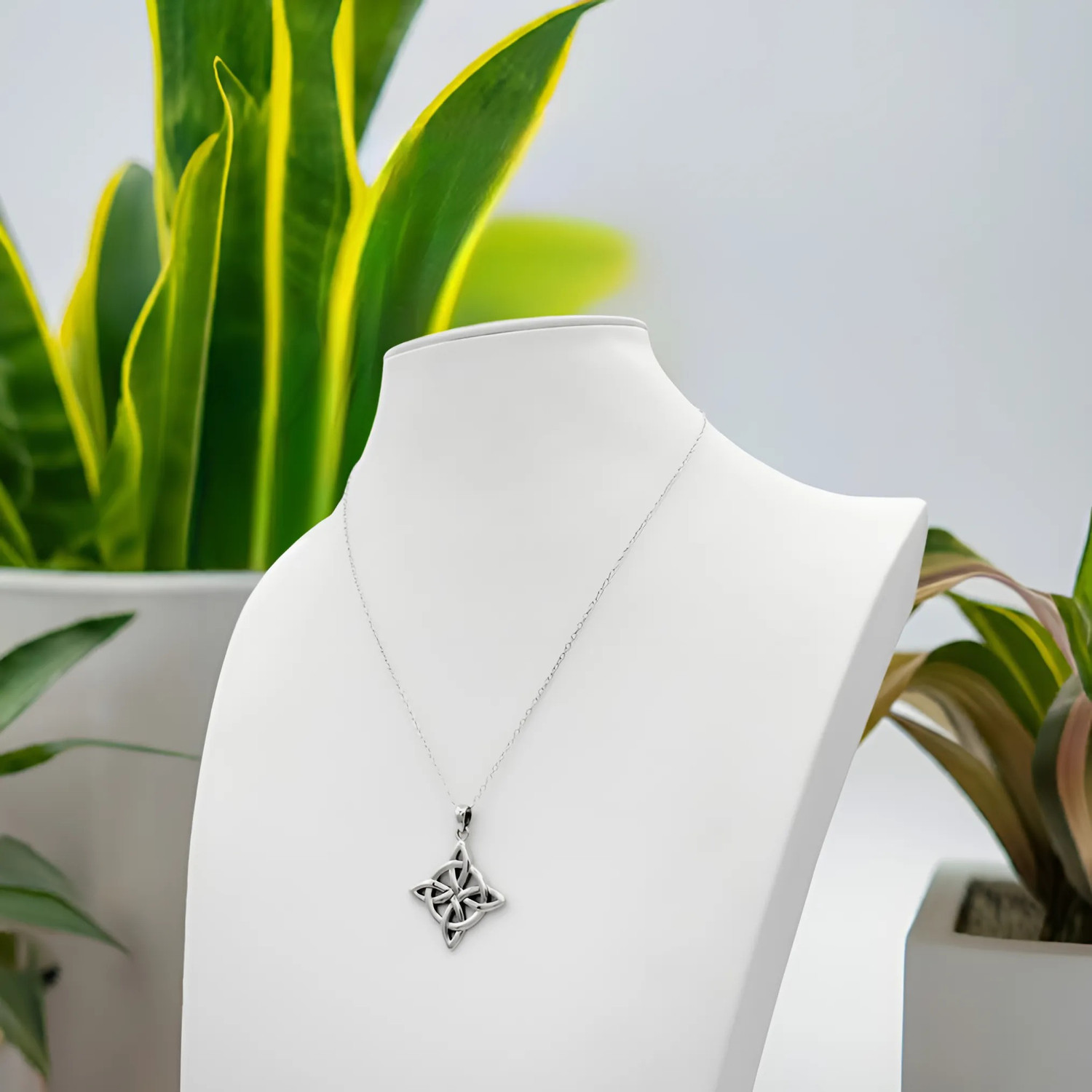 Witchcraft Jewelry | Witches Knot Necklace | Wiccan Pendant | .925 Sterling Silver | Spiritual, Metaphysical, & Occult Symbol | Wiccan & Witchcraft Supplies for Protection | Mystical Amulet