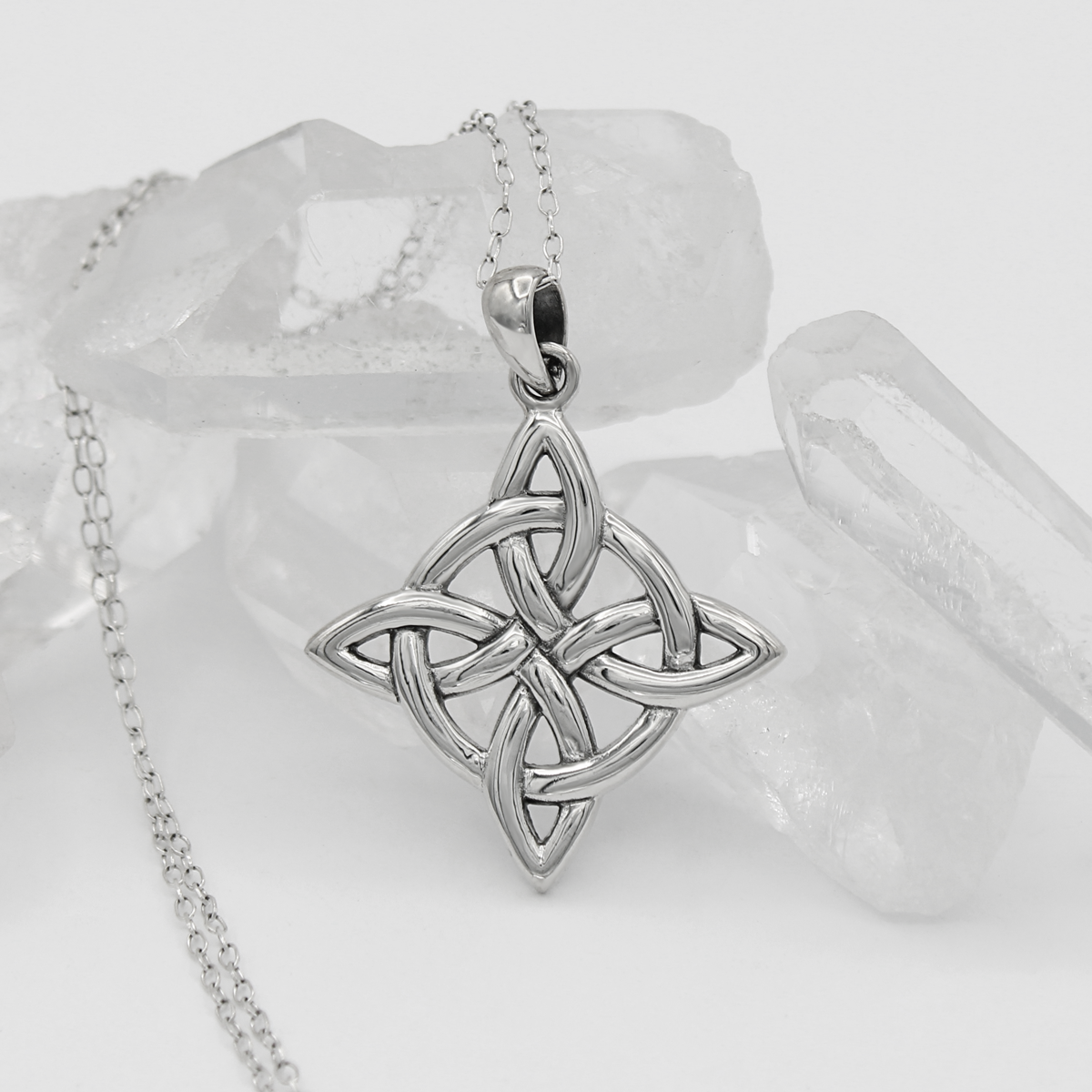 Witchcraft Jewelry | Witches Knot Necklace | Wiccan Pendant | .925 Sterling Silver | Spiritual, Metaphysical, & Occult Symbol | Wiccan & Witchcraft Supplies | Protection Amulet