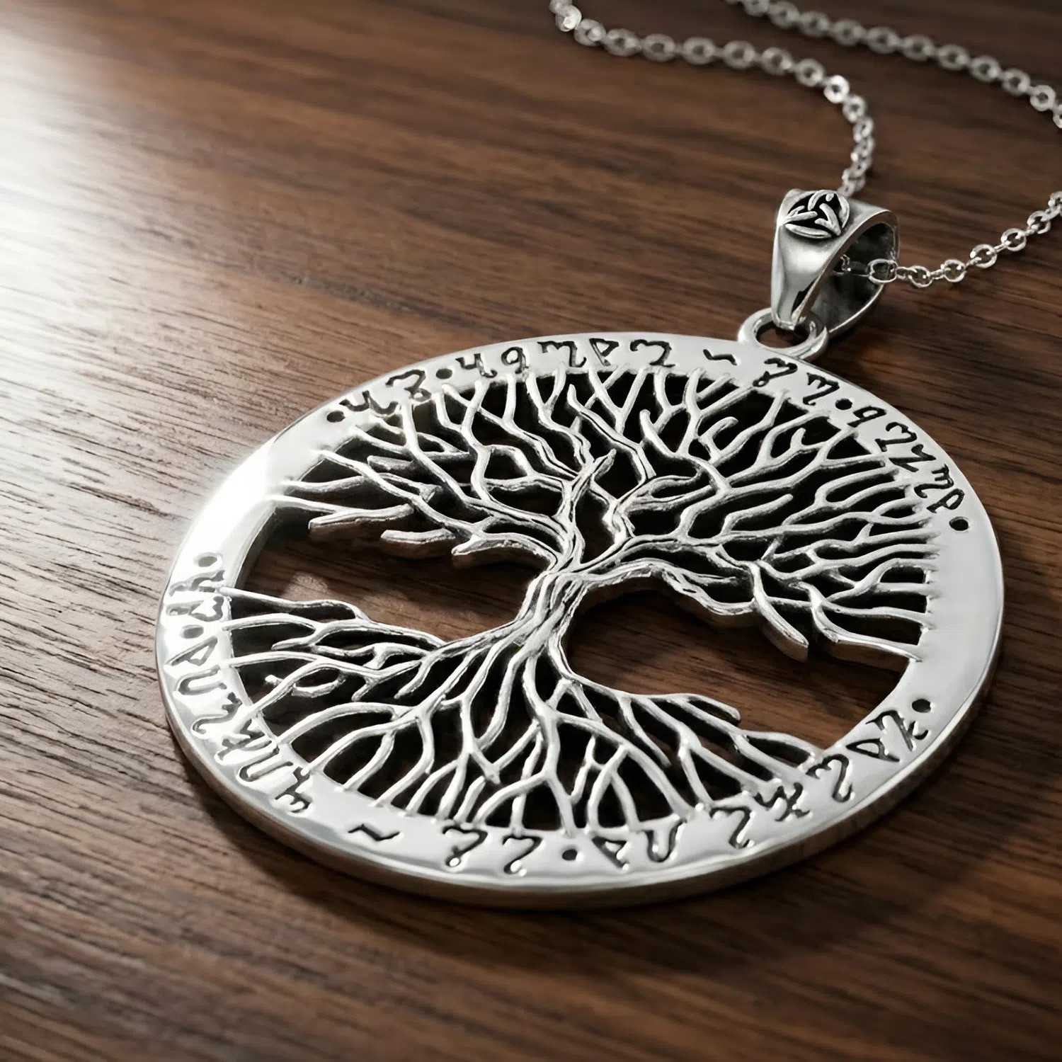 Wiccan as above so below necklace tree of life large solid sterling silver pendant at our pagan jewelry store