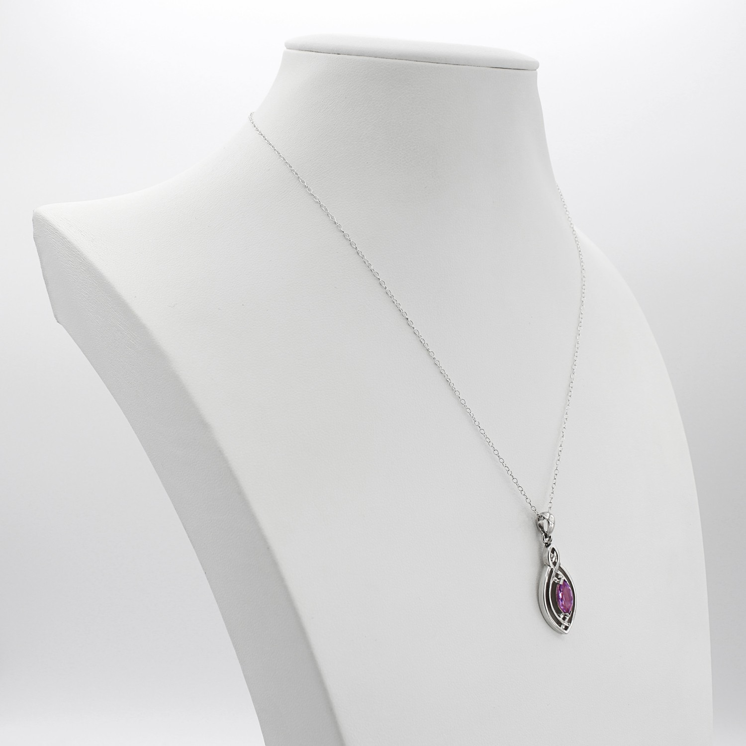 Amethyst Drop Pendant Discreet Goddess Necklace