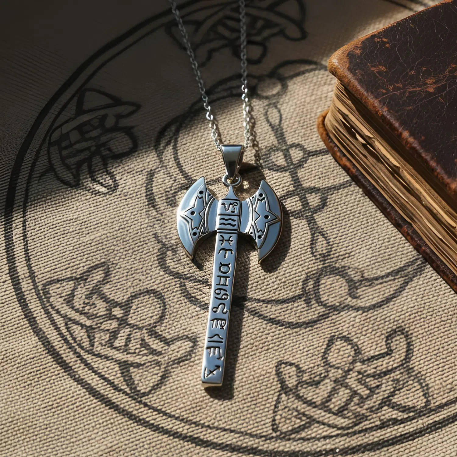Labrys Zodiac Pendant in 925 Sterling Silver | Greek Goddess