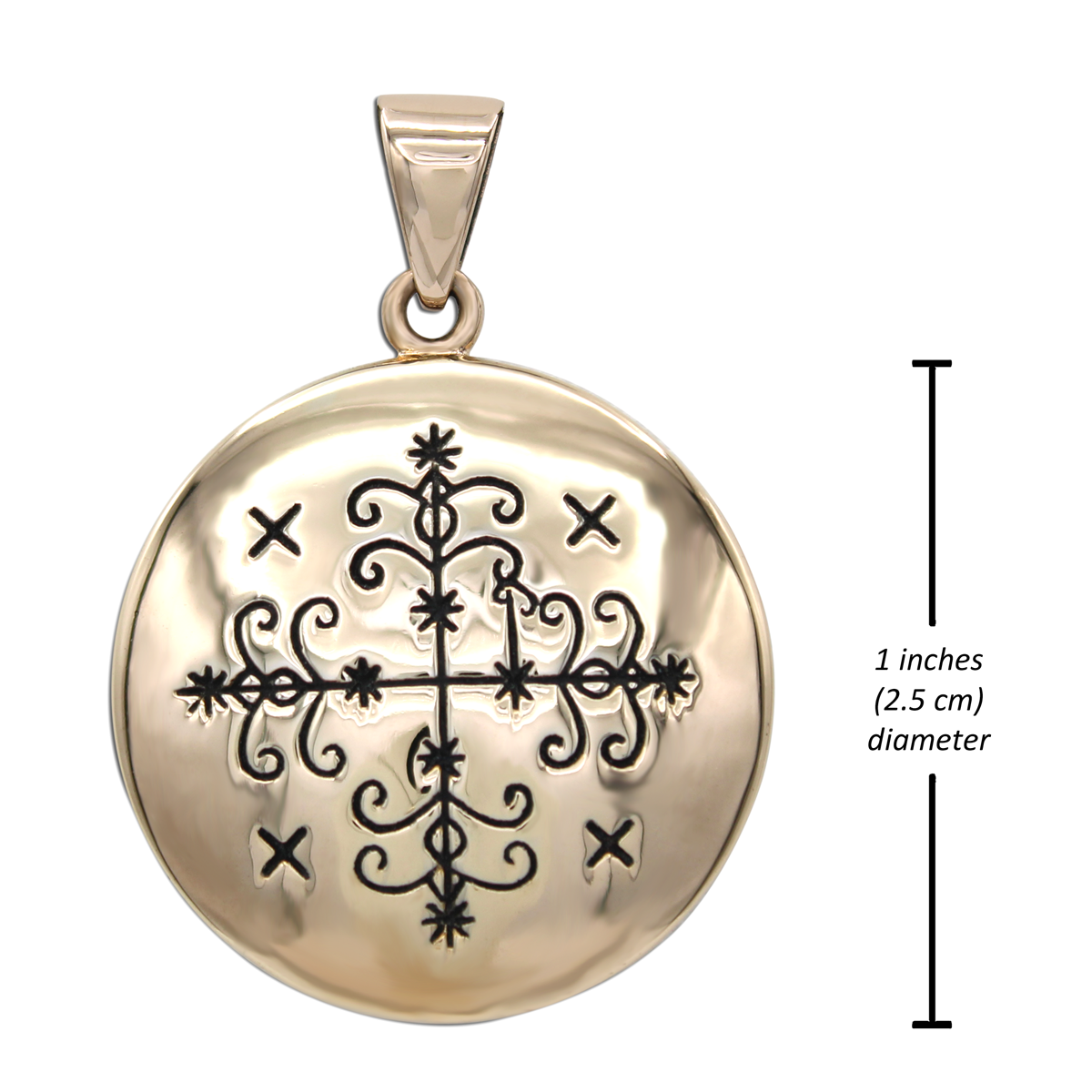 Papa Legba Voodoo Veve Pendant Measurement - 1 Inch (2.5 cm) diameter