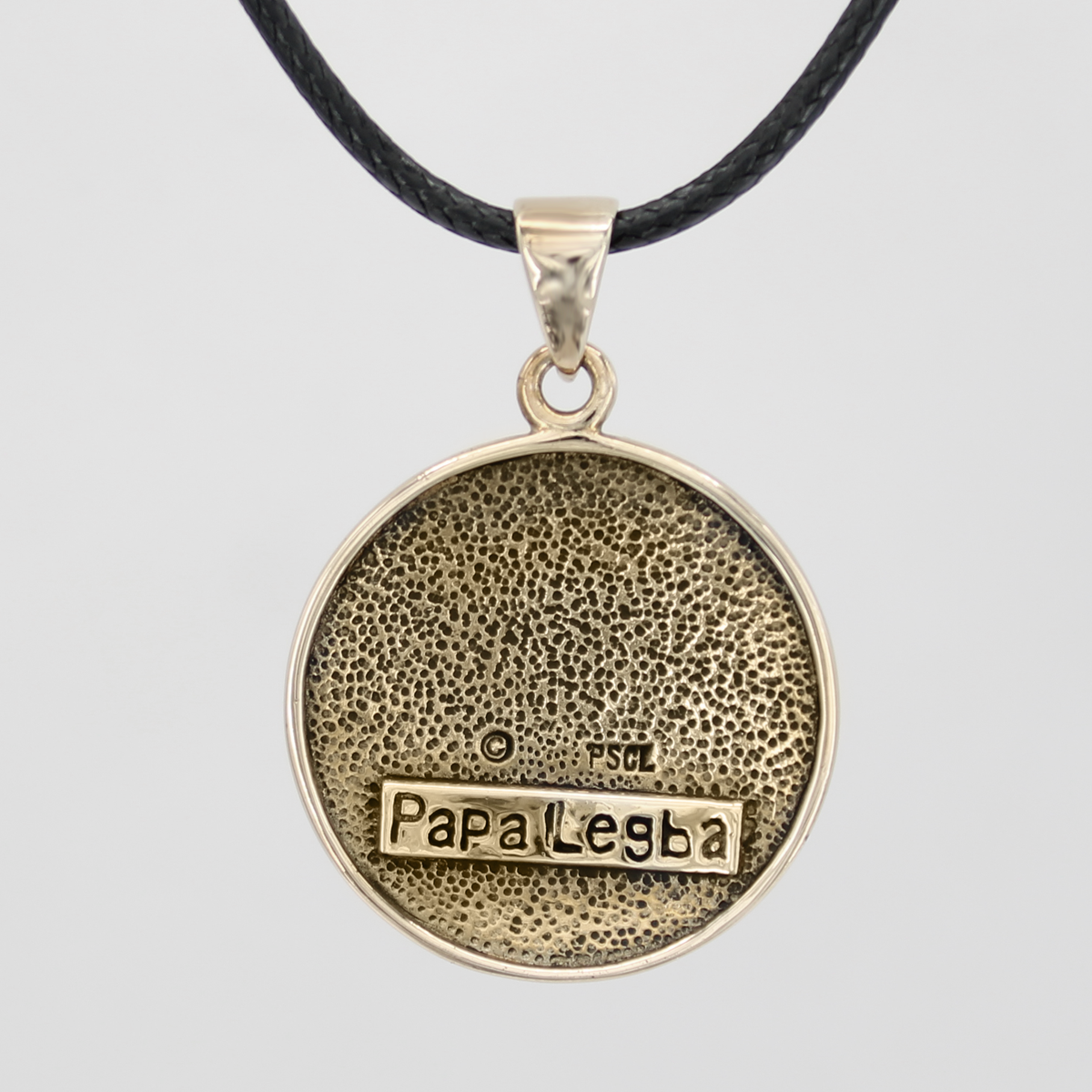 Bronze Papa Legba Voodoo Veve Pendant Necklace