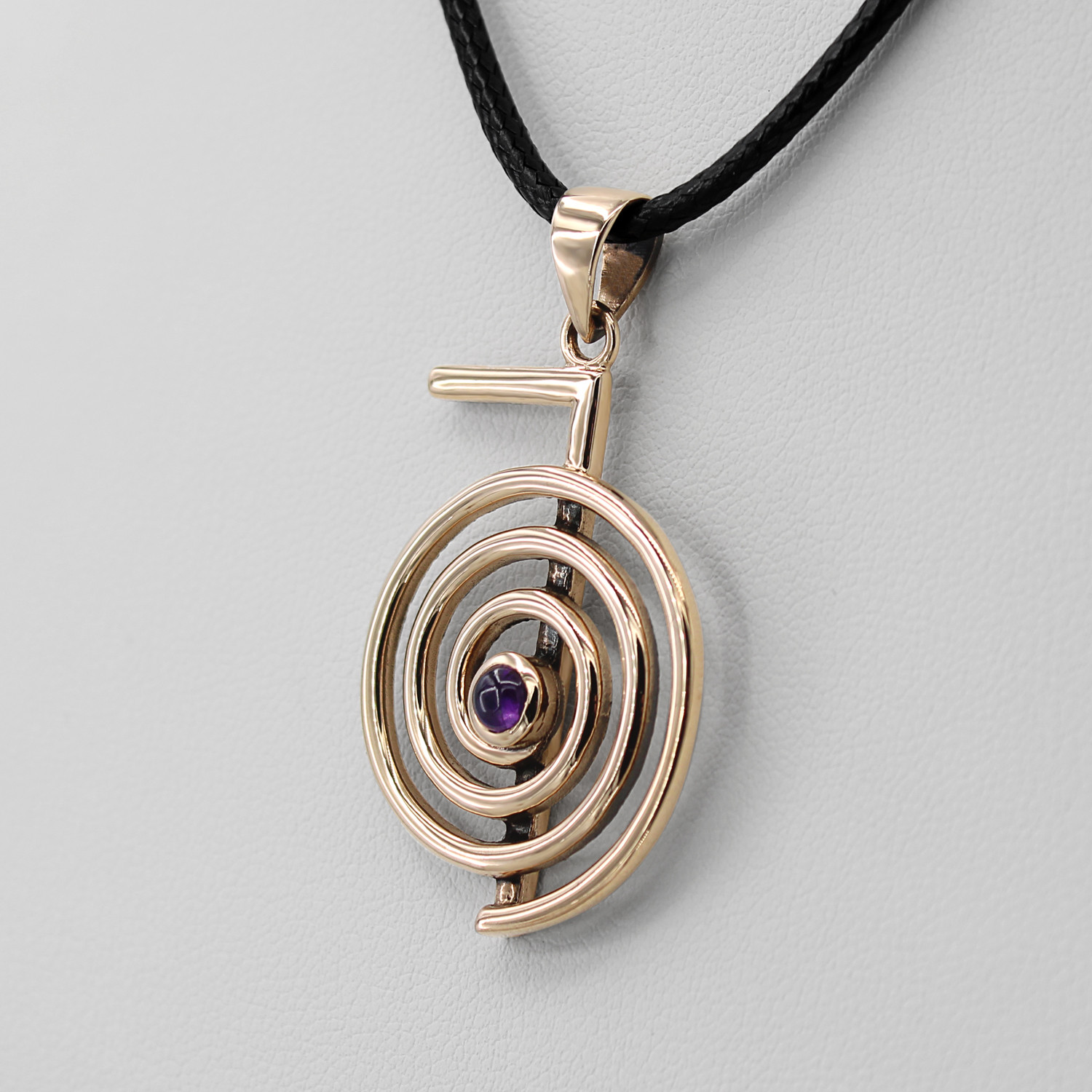 Bronze Cho Ku Rei Pendant | Reiki Necklace | Reiki Amethyst Jewelry
