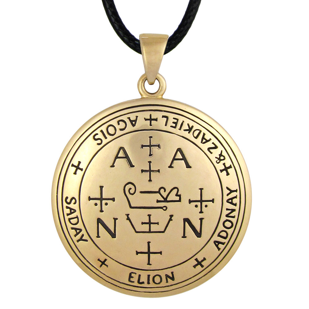 Archangel Sigils : Arch Angel Zadkiel Sigil, Bronze Pendant Necklace