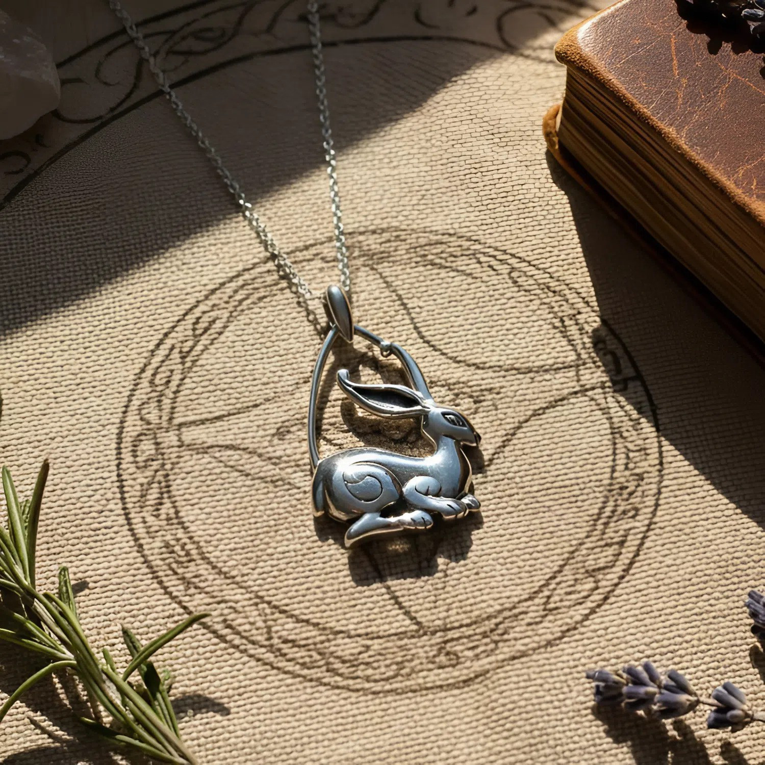 Rabbit Hare Jewelry Pendant Crafted in Polished 925 Sterling Silver