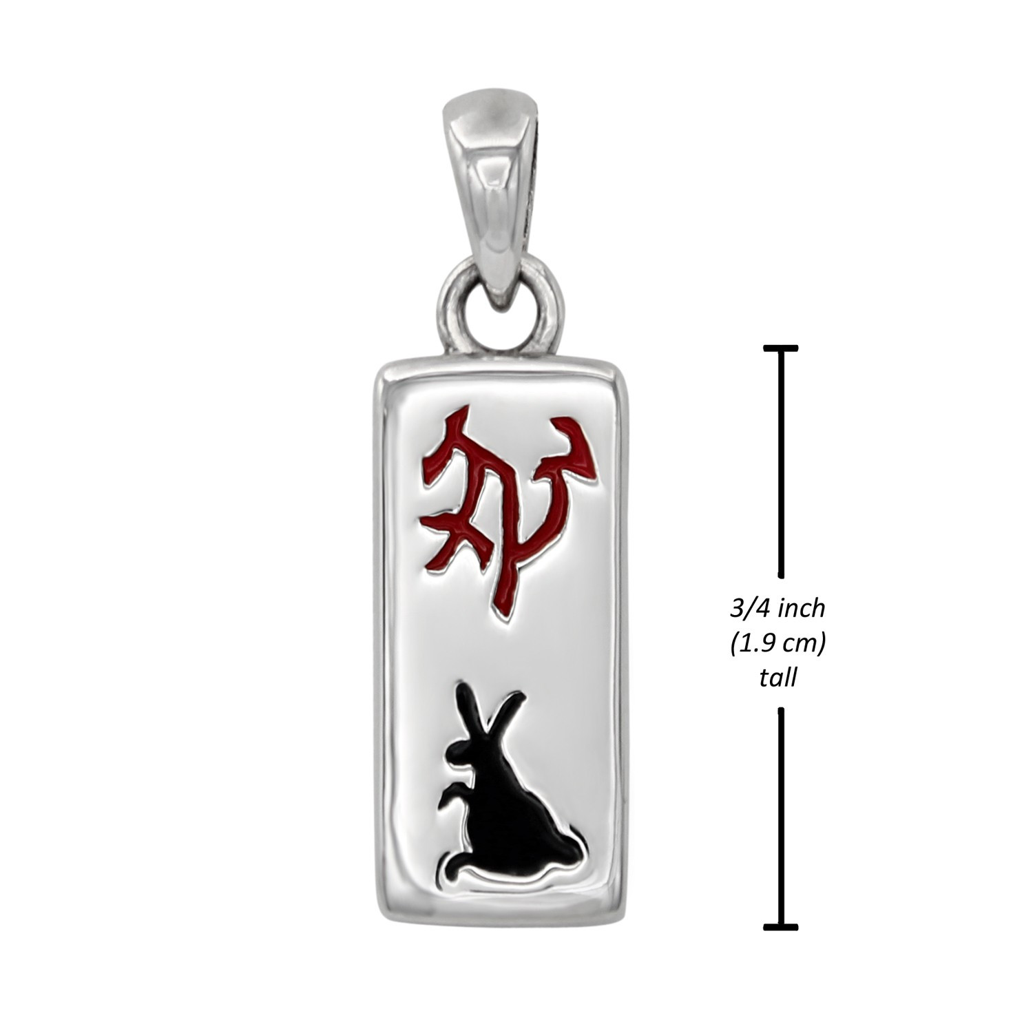 Zodiac Rabbit Pendant Necklace Measurement 0.75 inches tall (19 mm)