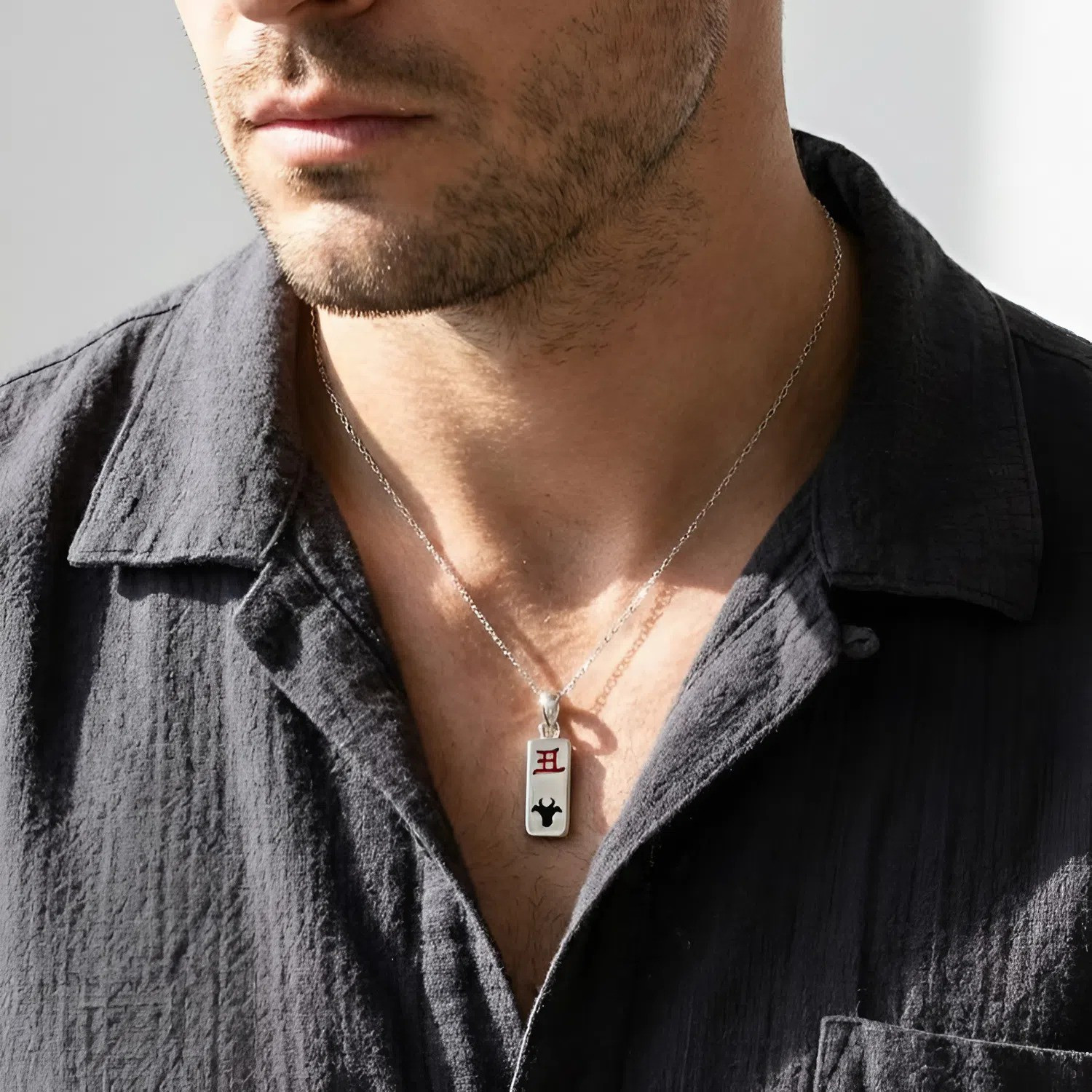 Silver Chinese Zodiac Ox Charm Pendant Small Unisex Gift