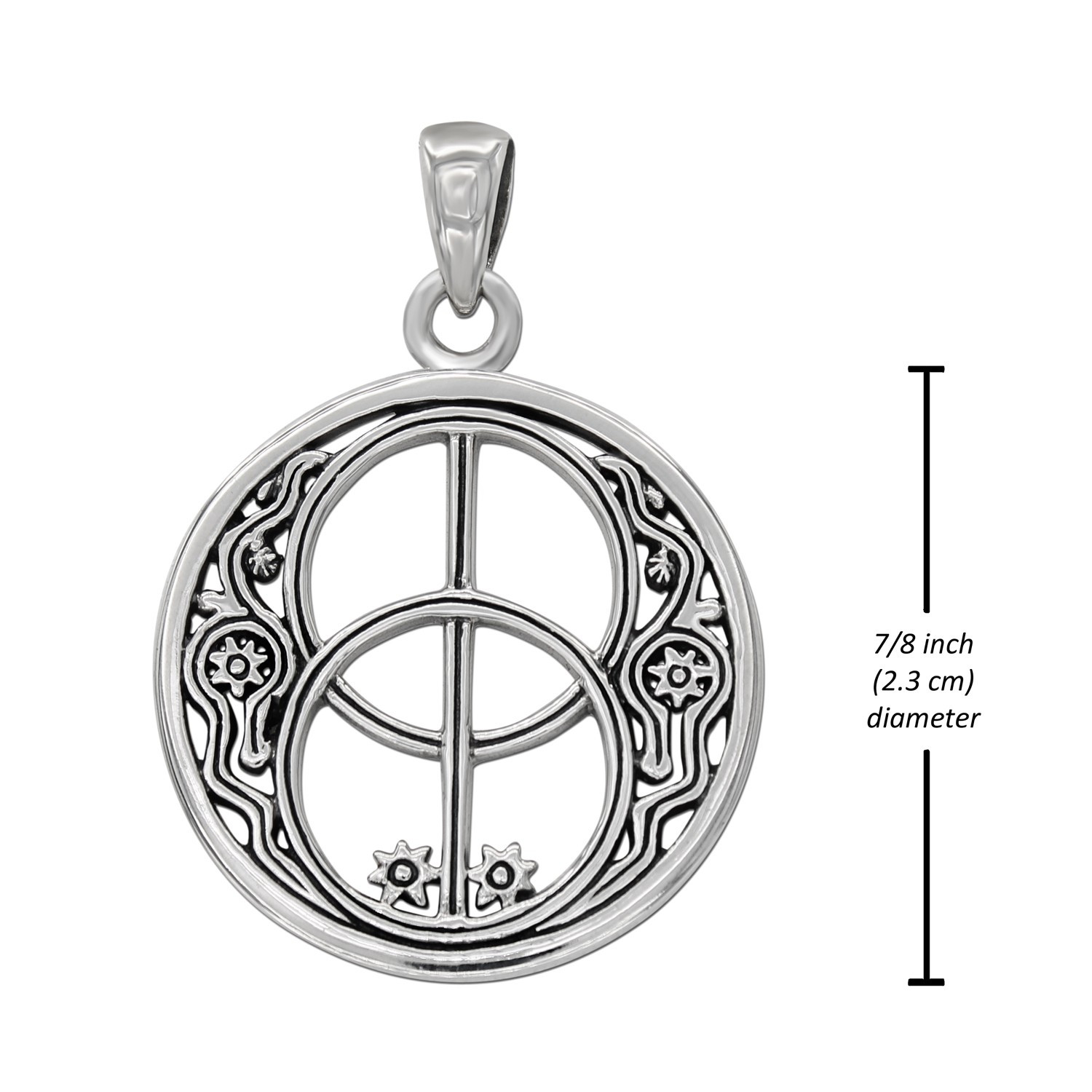 Chalice Well Pendant Necklace Measurement 0.87 inches diameter (22 mm)