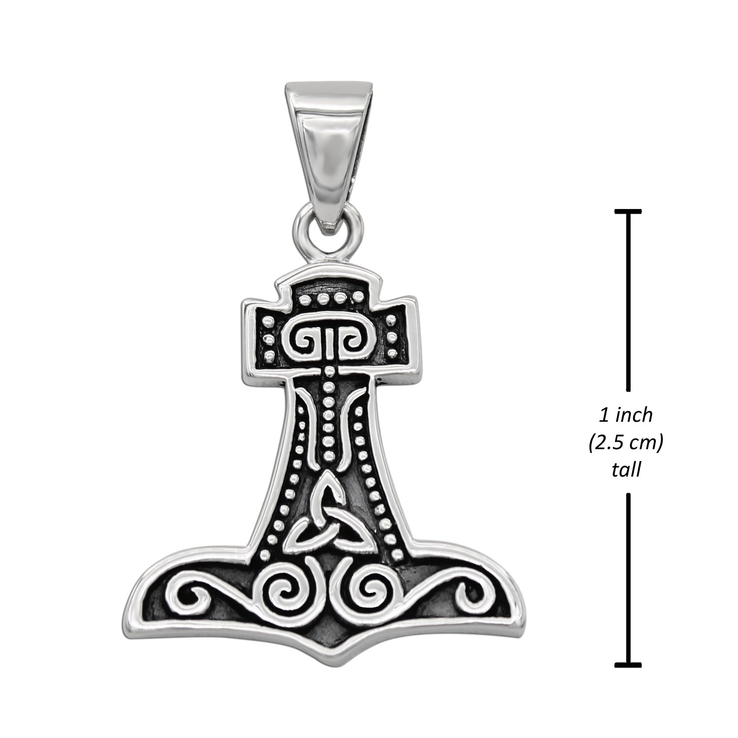 Minimalist Norse Mjolnir Necklace in Oxidized Sterling Silver