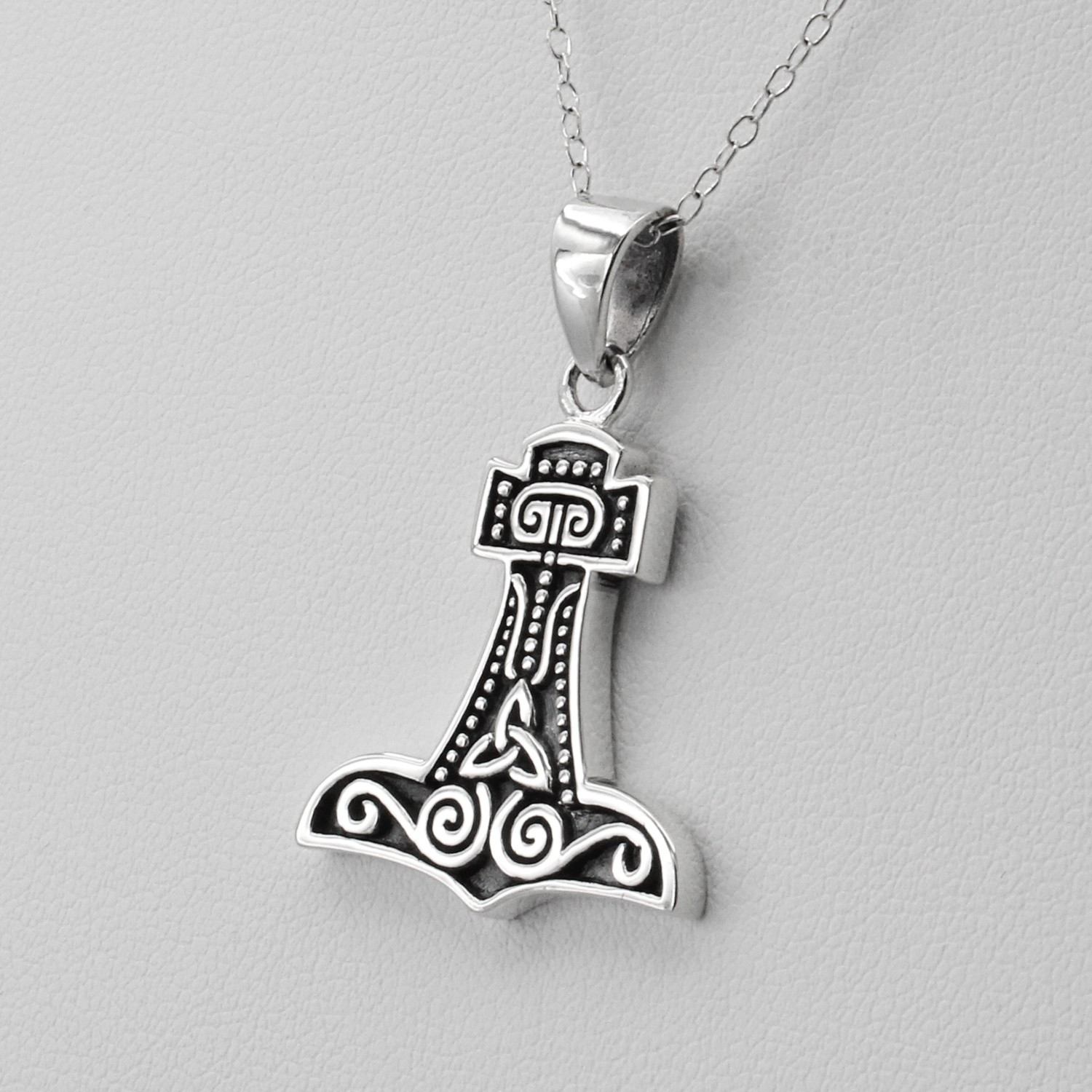 Norse Jewelry 925 Silver Thor's Hammer Pendant Viking Mjolnir Necklace