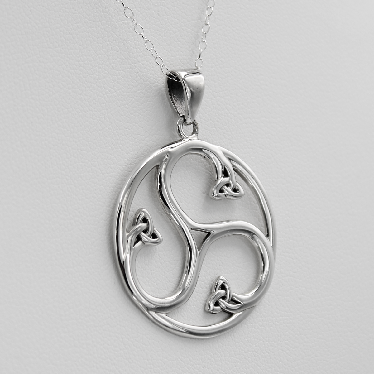 Celtic Pagan Jewelry Druid Triskelle Pendant - Spiral Charm Necklace