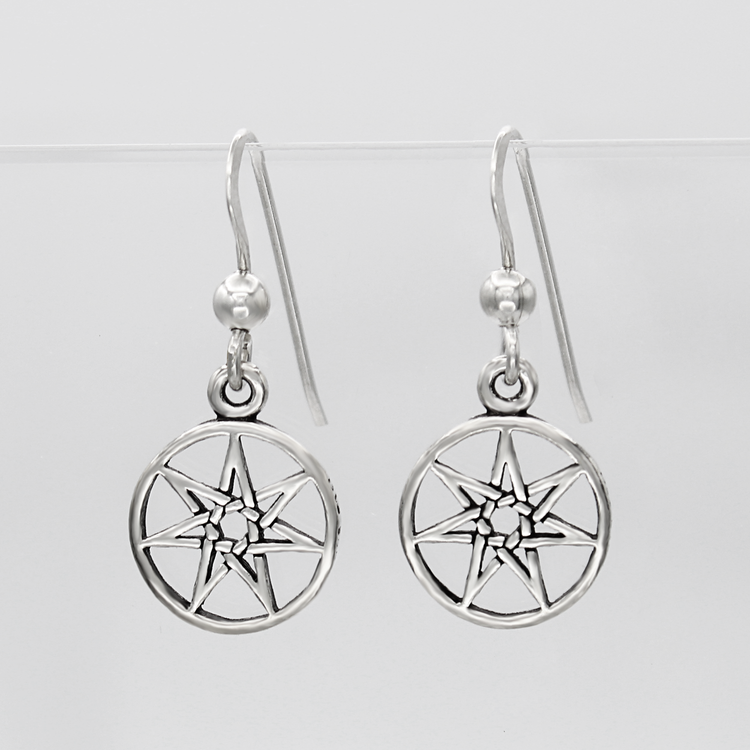 Septagram Hook Dangle Earrings