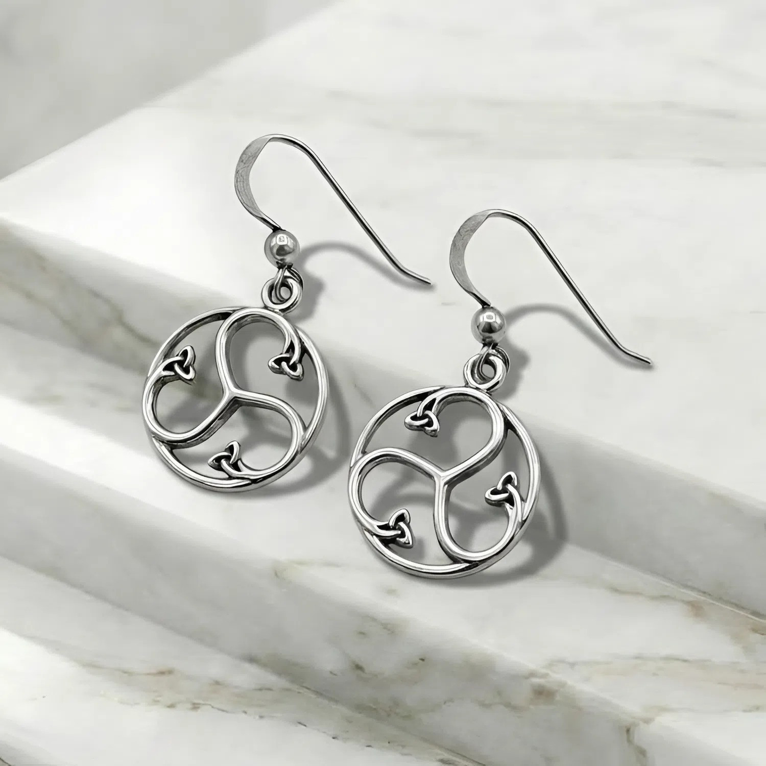 Celtic Triskele Earrings Druid Spiral Symbol Ritual Jewelry
