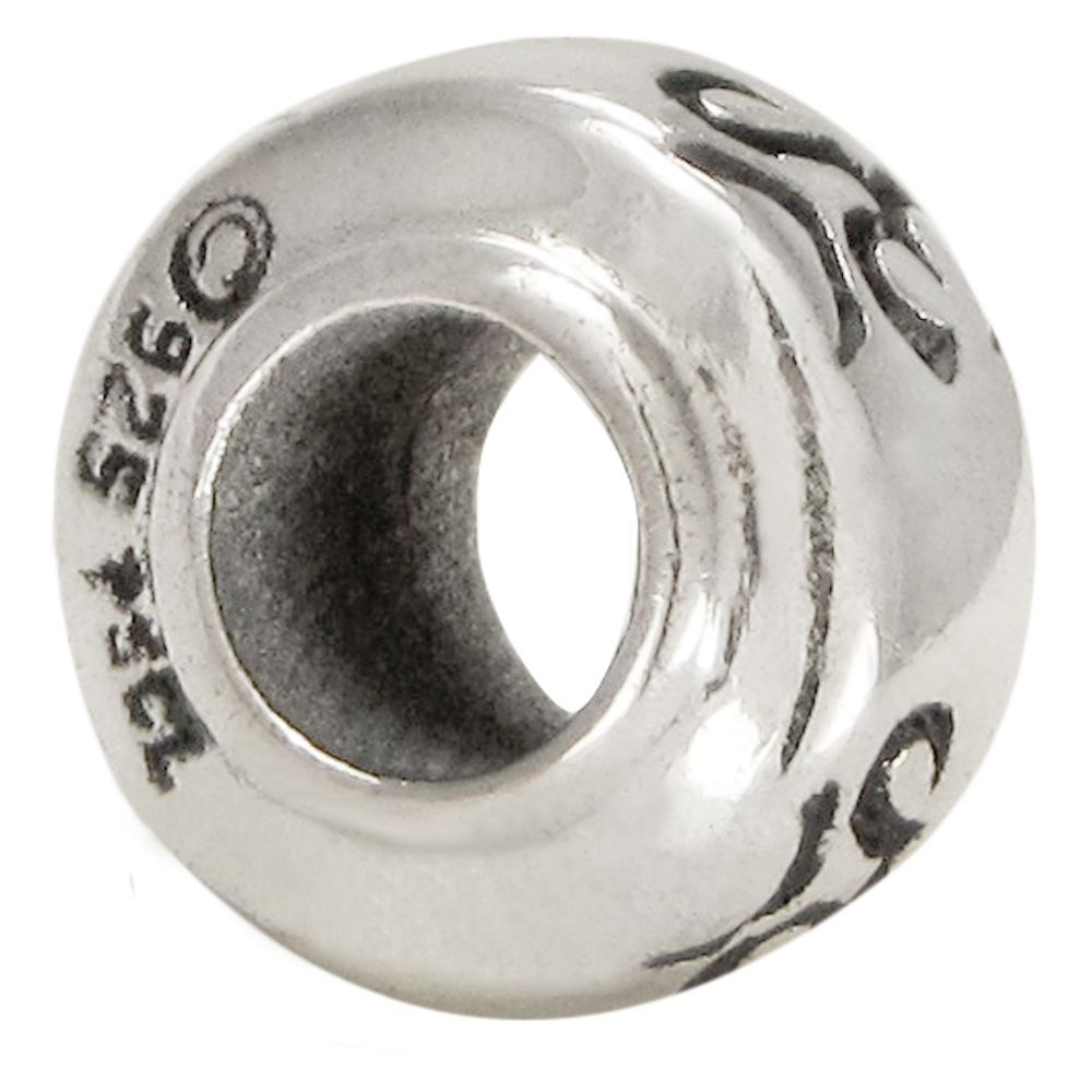 Sterling Silver Aum Om Symbol Bead for Charm Bracelets