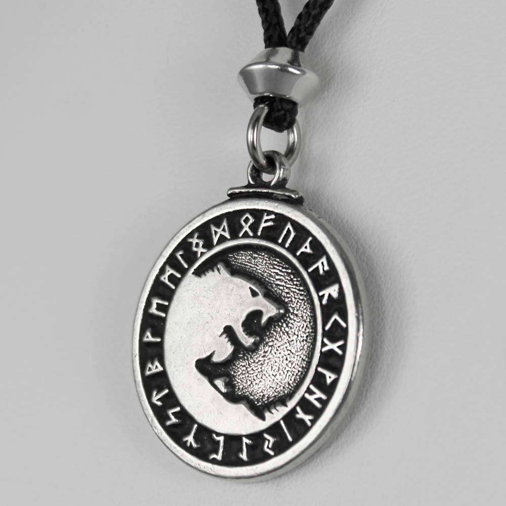 Odin's Wolves Norse Rune Pendant | Norse Pagan Jewelry