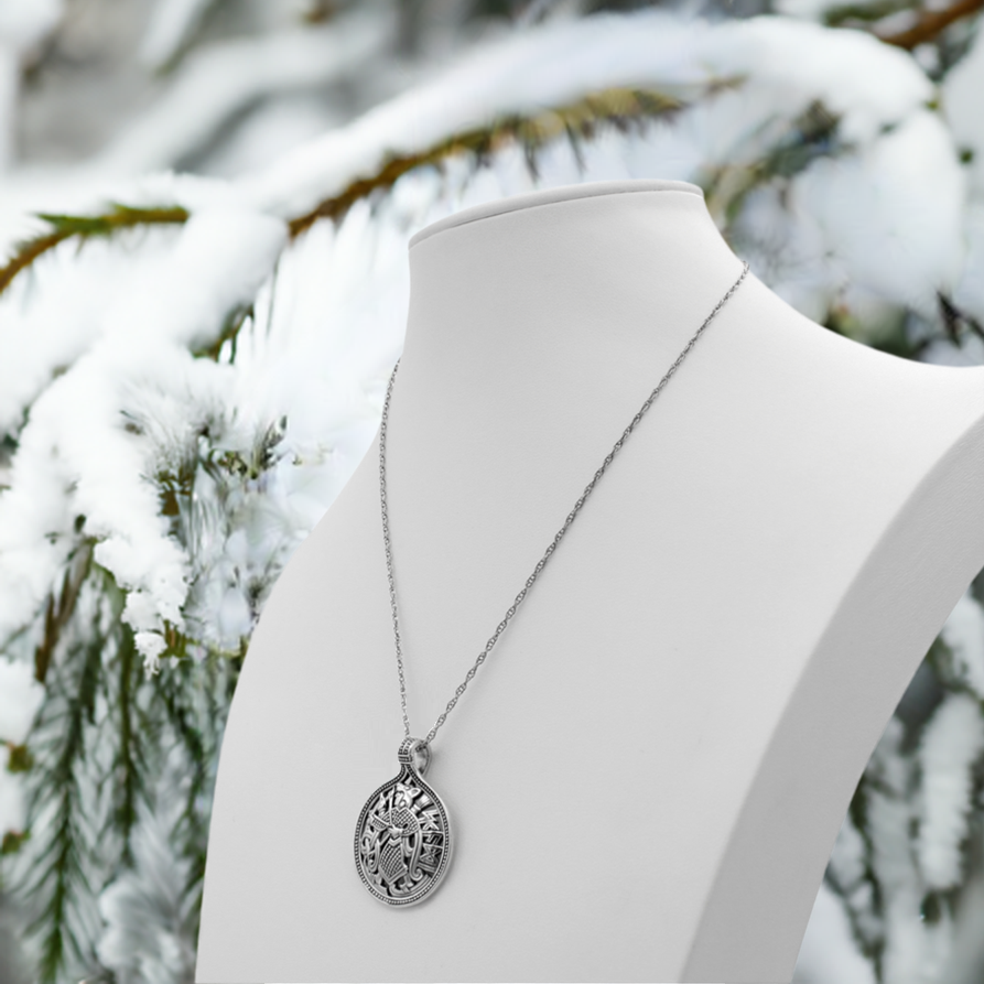 Norse Pagan Winter Goddess : Yule Gift : Sterling Silver Skadi Necklace