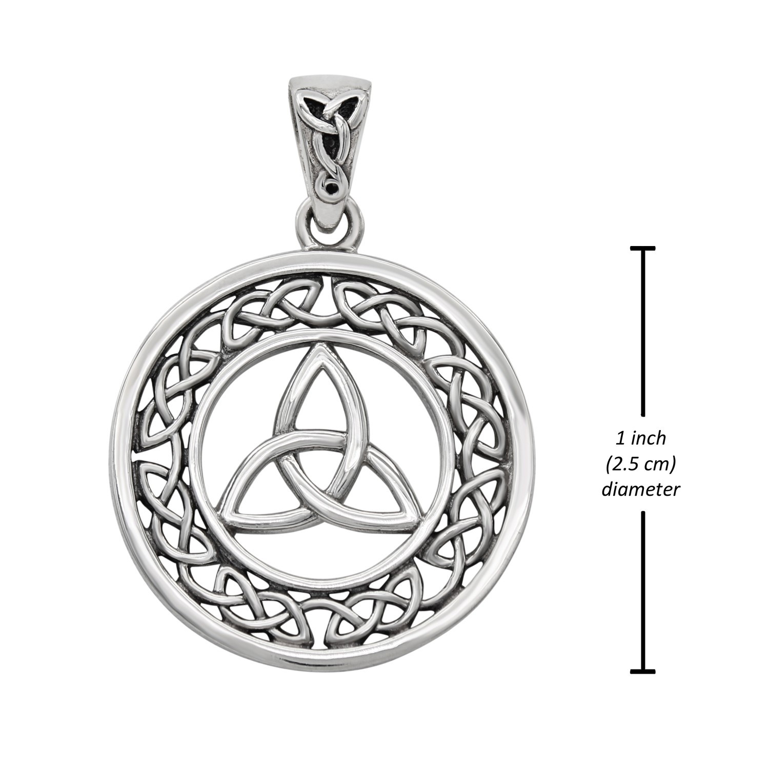 925 Silver Triple Goddess Triquetra Amulet Celtic Knotwork Jewelry