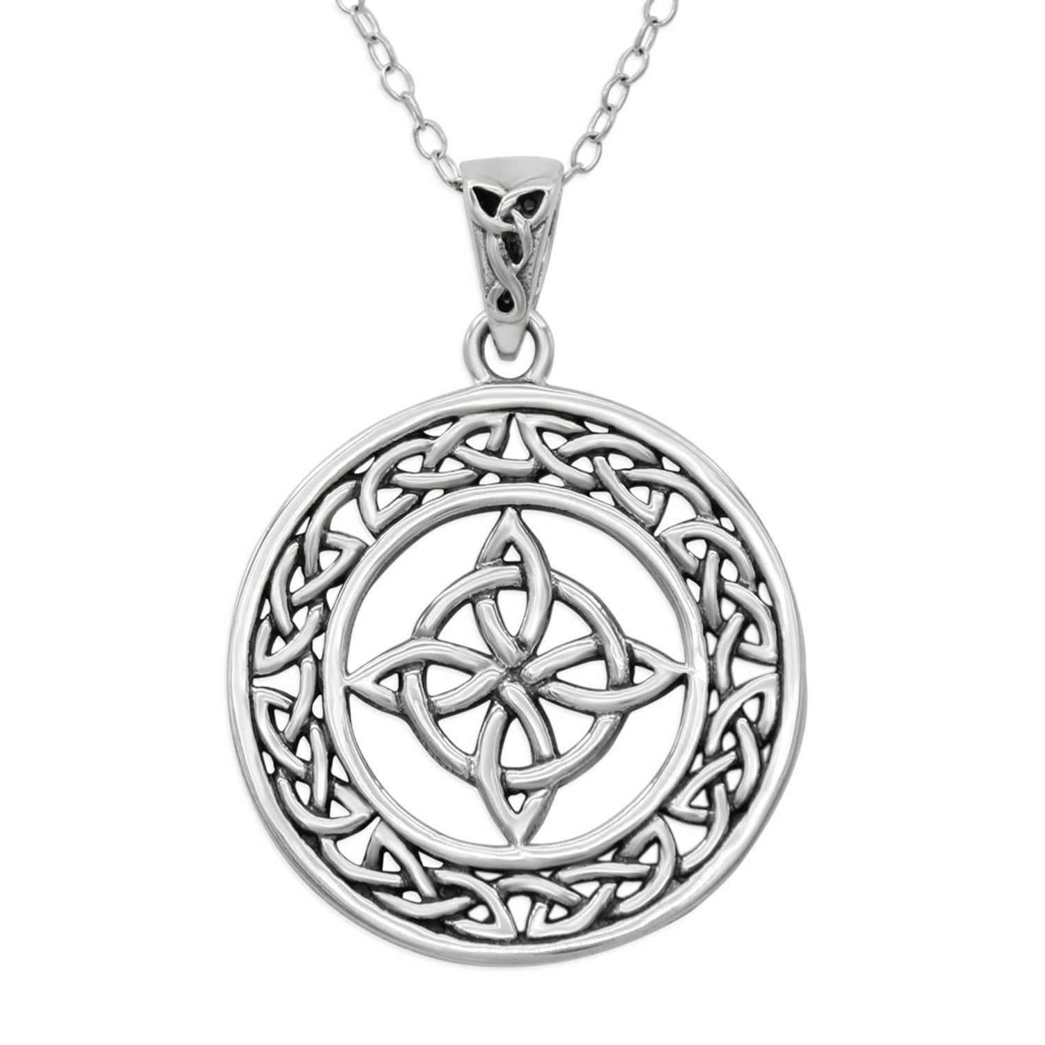 Witches Knot Pendant Necklace in .925 sterling silver