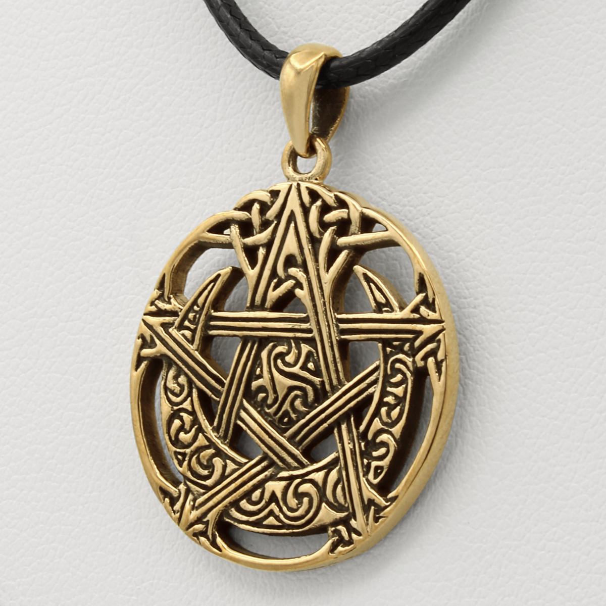 Bronze Cut Out Moon Pentacle Pendant