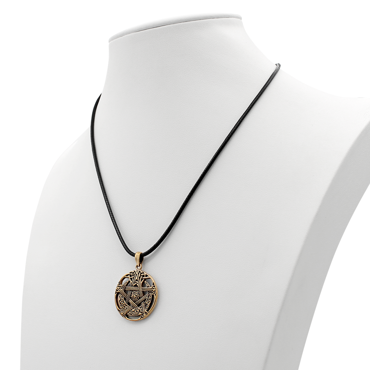 Bronze Cut Out Moon Pentacle Pendant