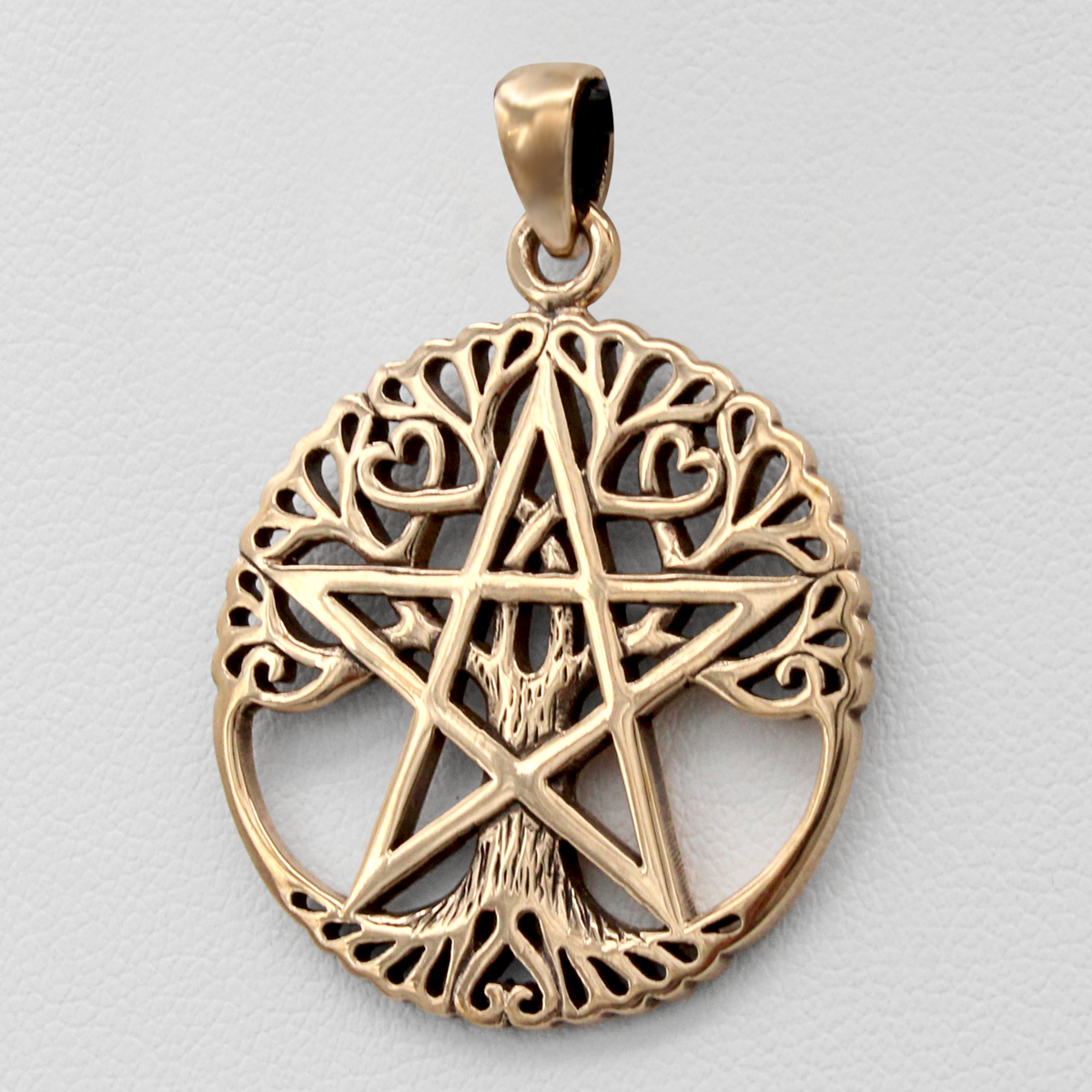 Bronze Tree Pentacle Pentagram Pendant