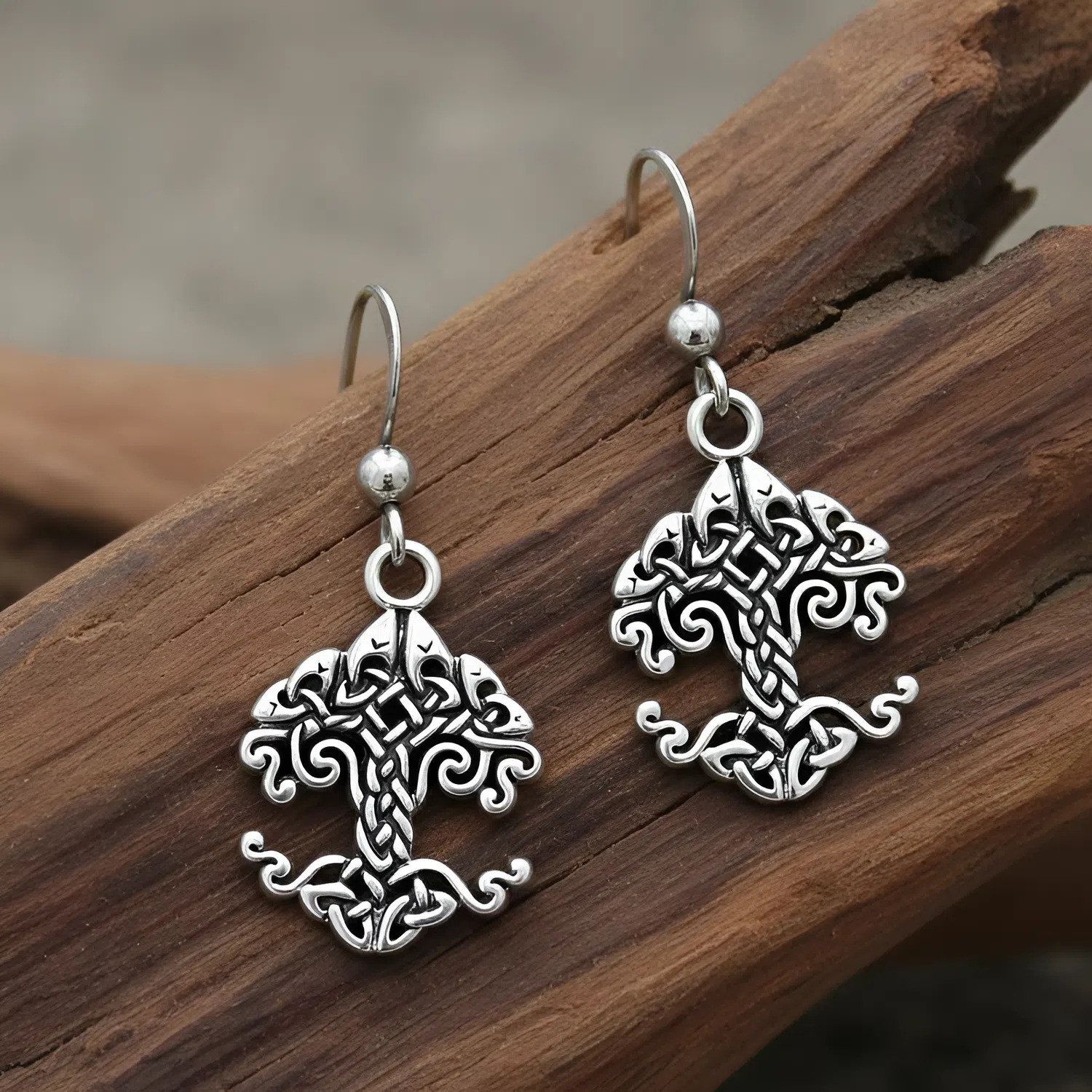 Celtic Pagan Tree of Life Earrings Sterling Silver Celtic Pagan Jewelry