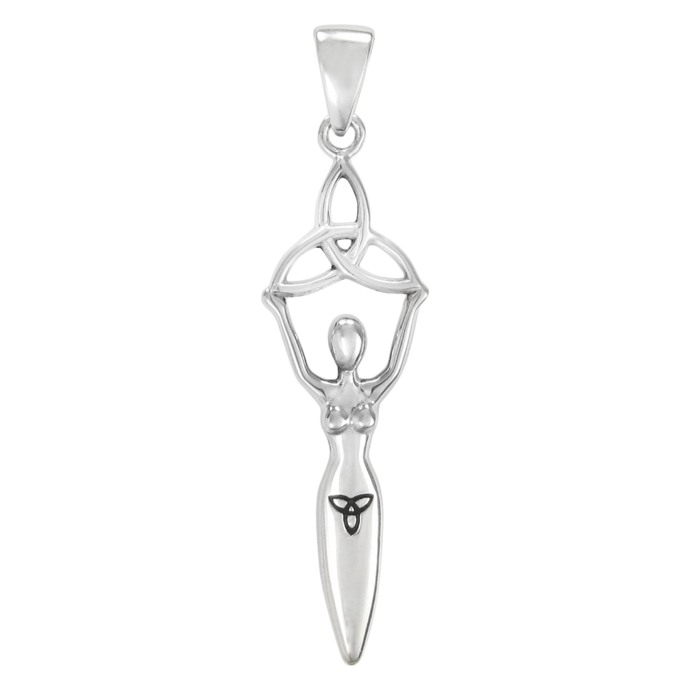 Triquetra Goddess | Witch Pendant Necklace | Sterling Silver Pagan Jewelry