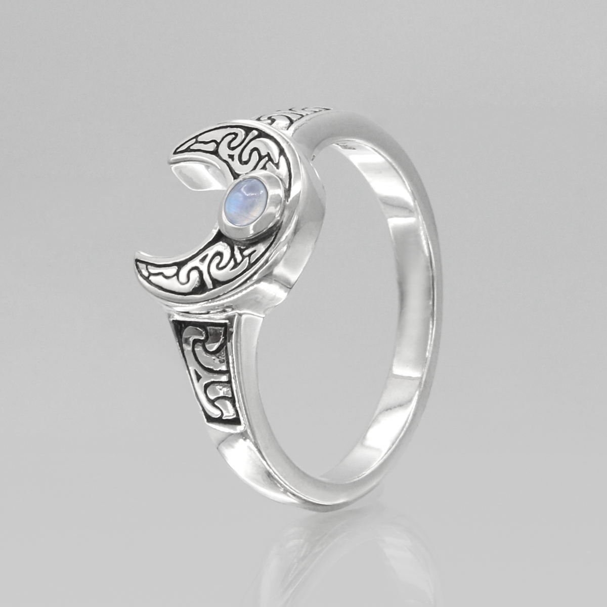 Sterling Silver Selene Moon Goddess Ring | Wiccan Store | Pagan Jewelry | Rings for Pagan Witch and Wiccan