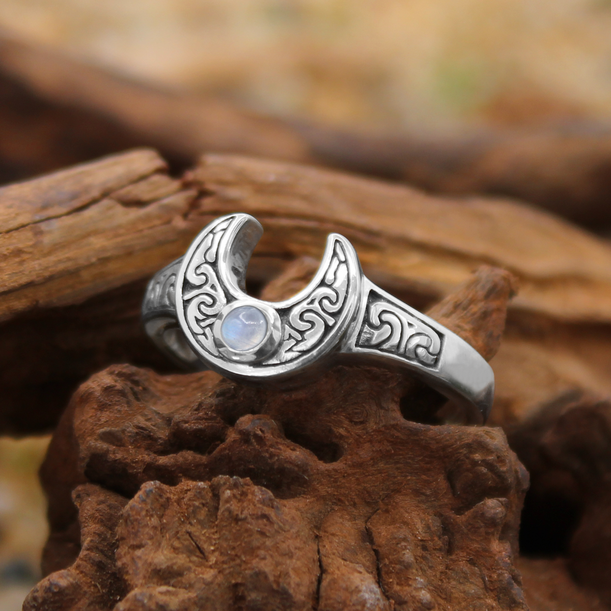 Sterling Silver Selene Moon Goddess Ring | Wiccan Store | Pagan Jewelry | Rings for Pagan Witch and Wiccans