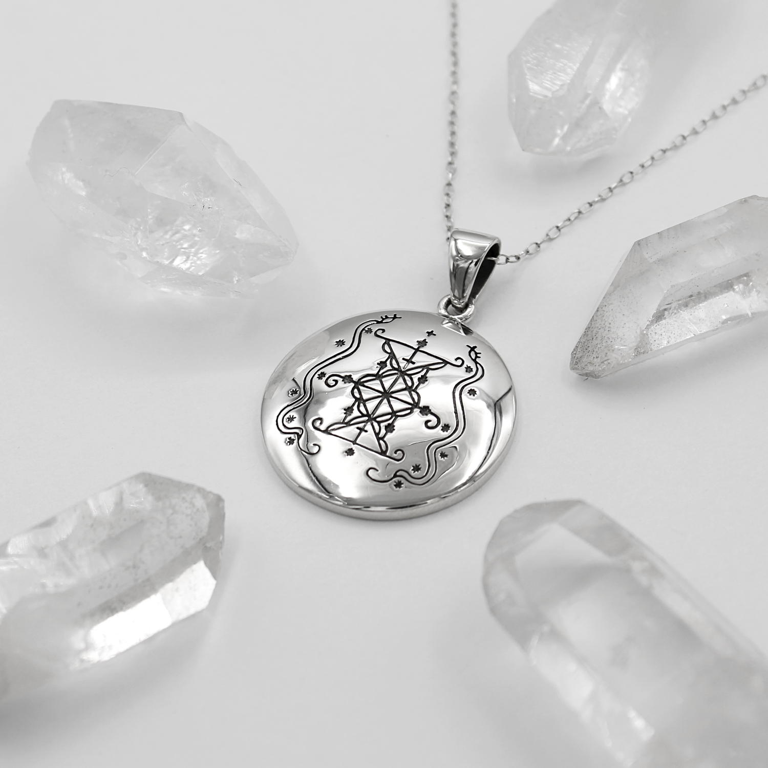 Voodoo Veve Pendant Necklace Sterling Silver