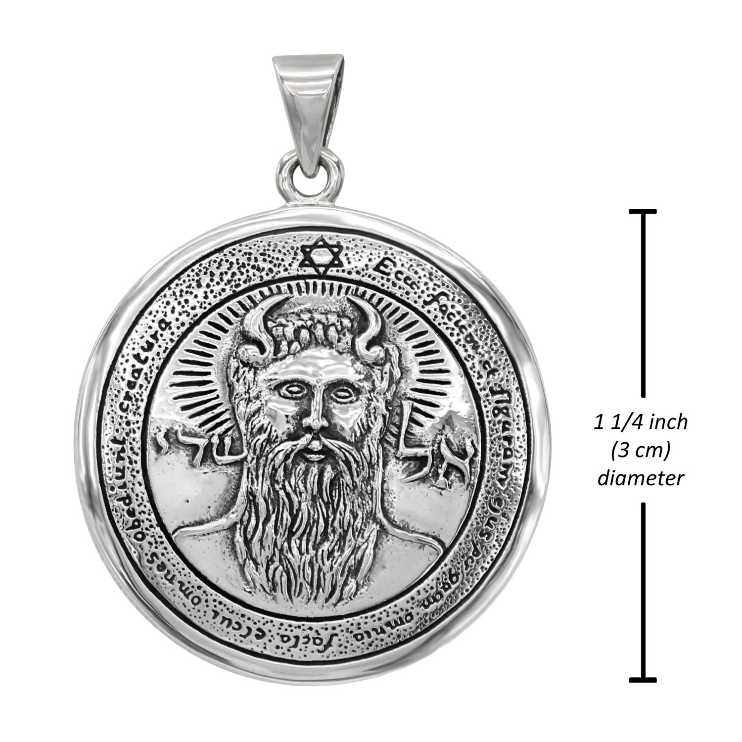 Sun First Pentacle Pendant Witchcraft Jewelry in Sterling Silver