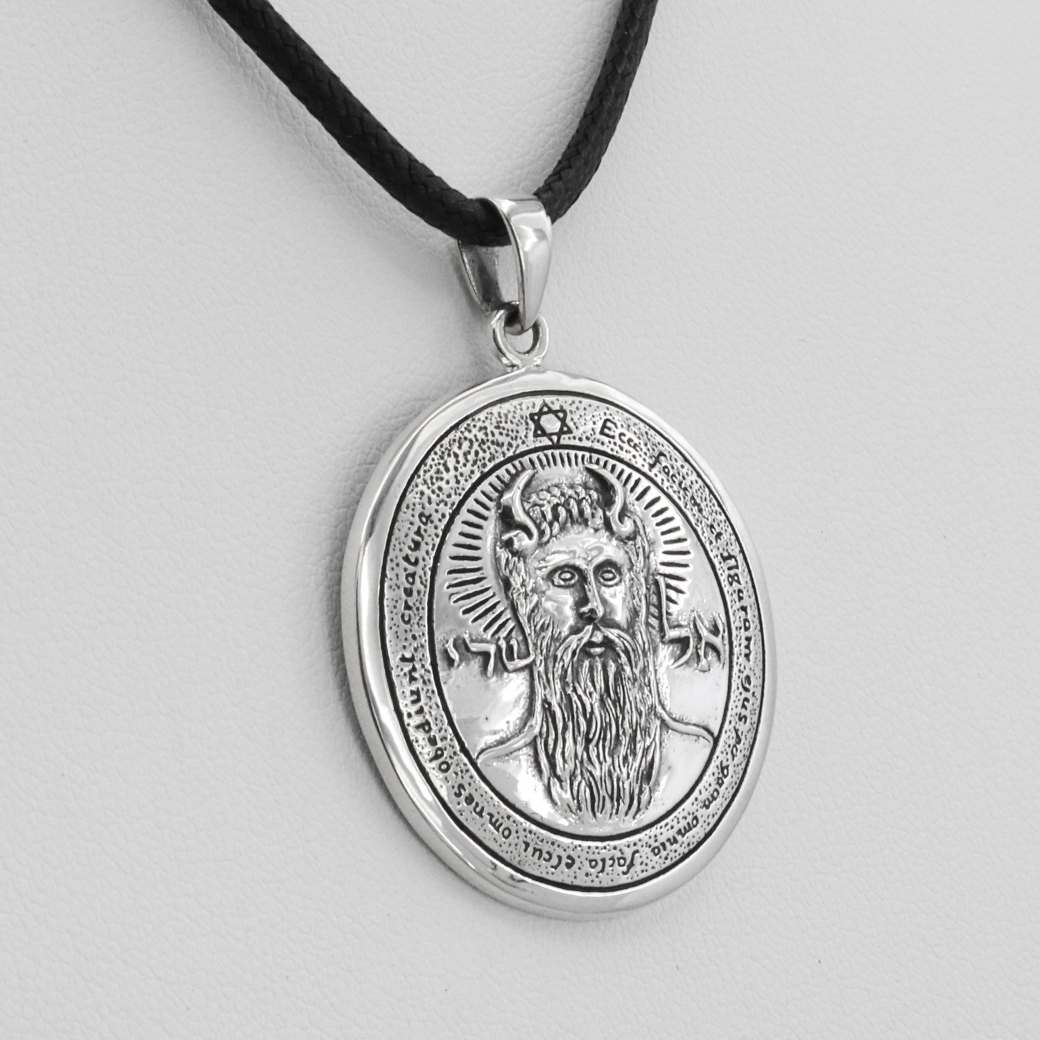First Pentacle of the Sun Talisman on a Black Cord Necklace Pendant