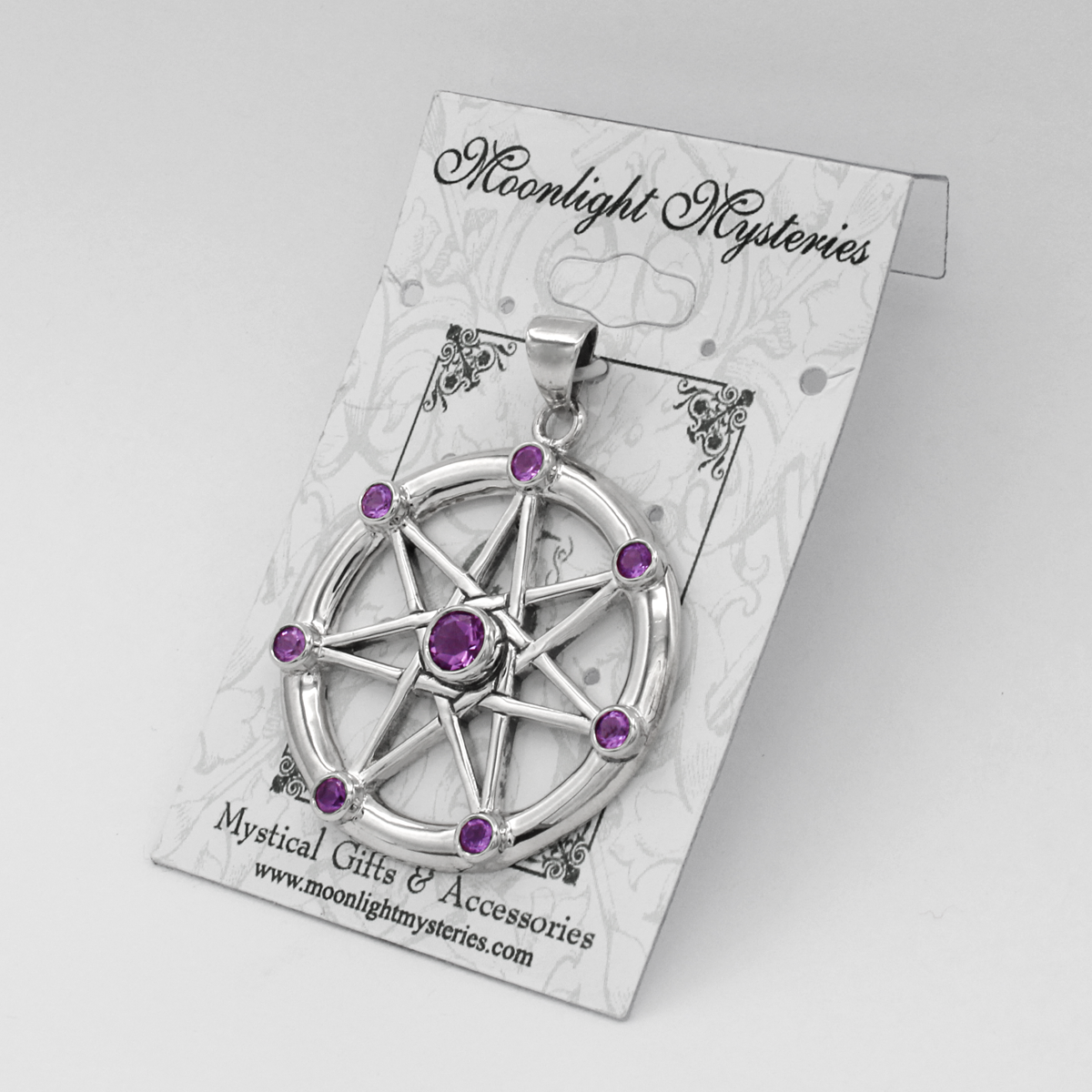 Faery Star Septagram Witch Pendant Necklace