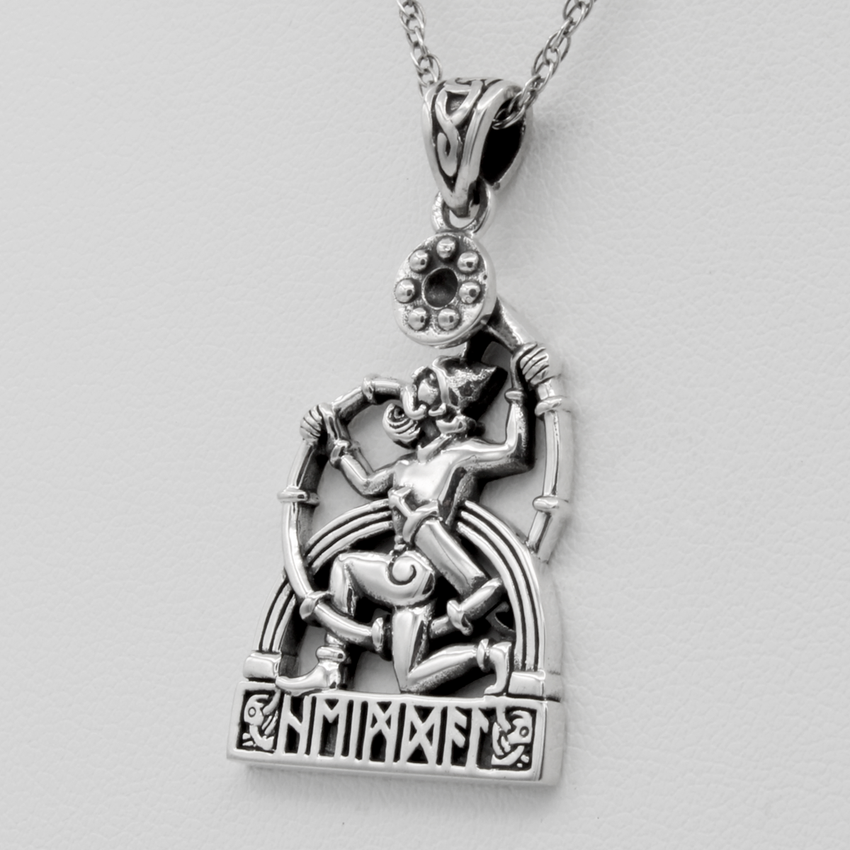 Norse Pagan Jewelry Sterling Silver Heimdall Norse God Necklace