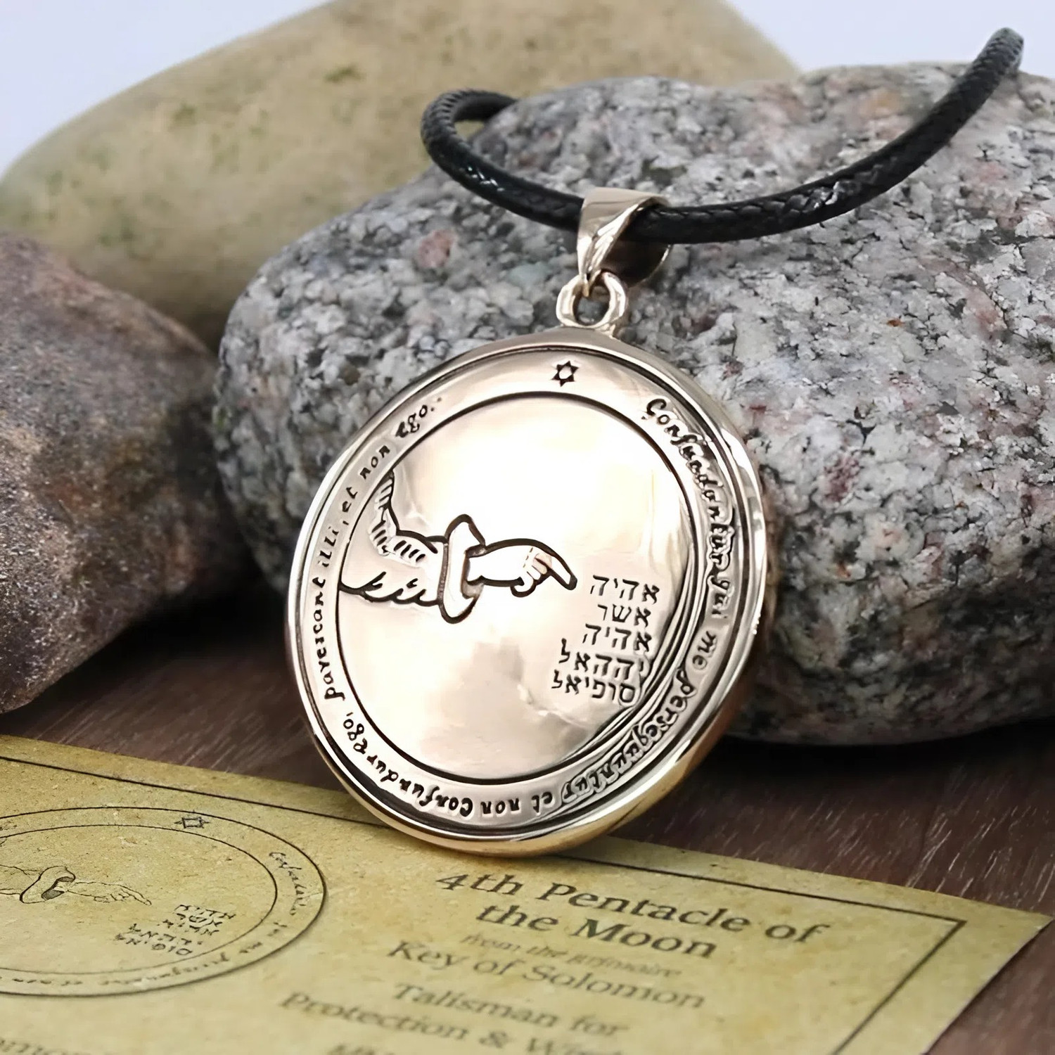 4th Pentacle of the Moon Pendant - Key of Solomon Occult Jewelry