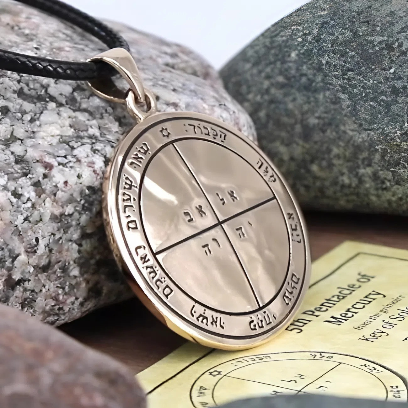 Key of Solomon Fifth Pentacle of Mercury Pendant - Mystical Esoteric Talisman Jewelry