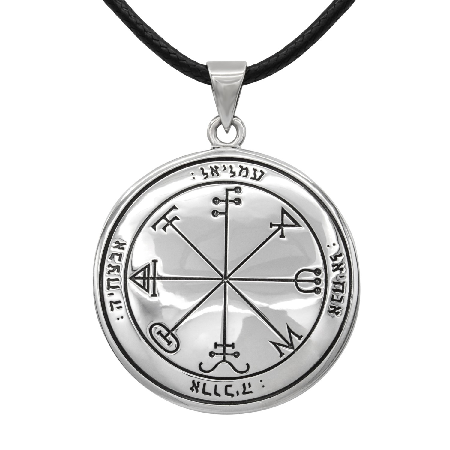 Third Pentacle of Saturn Talisman on a Black Cord Necklace Jewelry Piece
