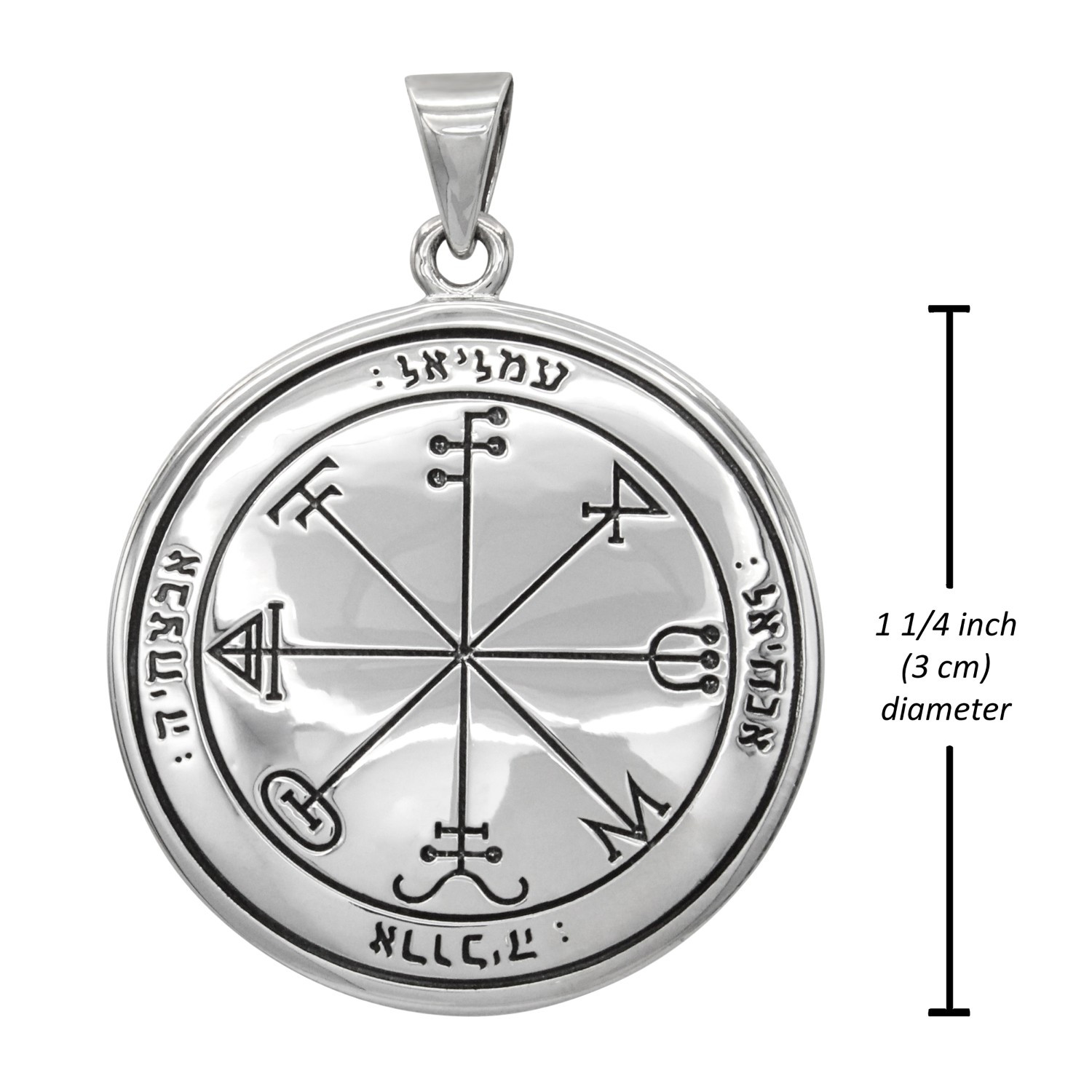 Saturn Third Pentacle Necklace Featuring a Polished Silver Medallion